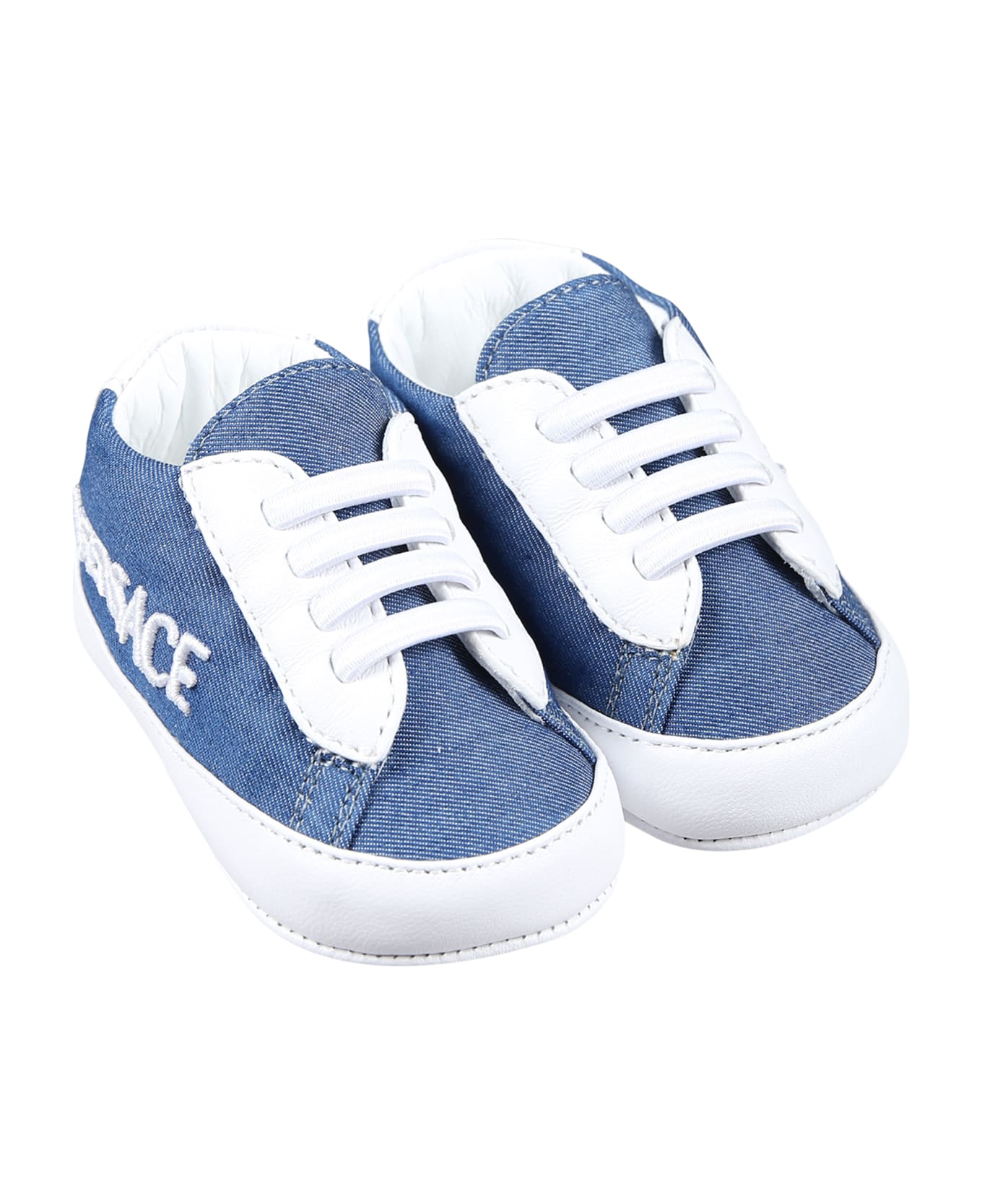 Versace Denim Sneakers For Babies With Logo - Denim