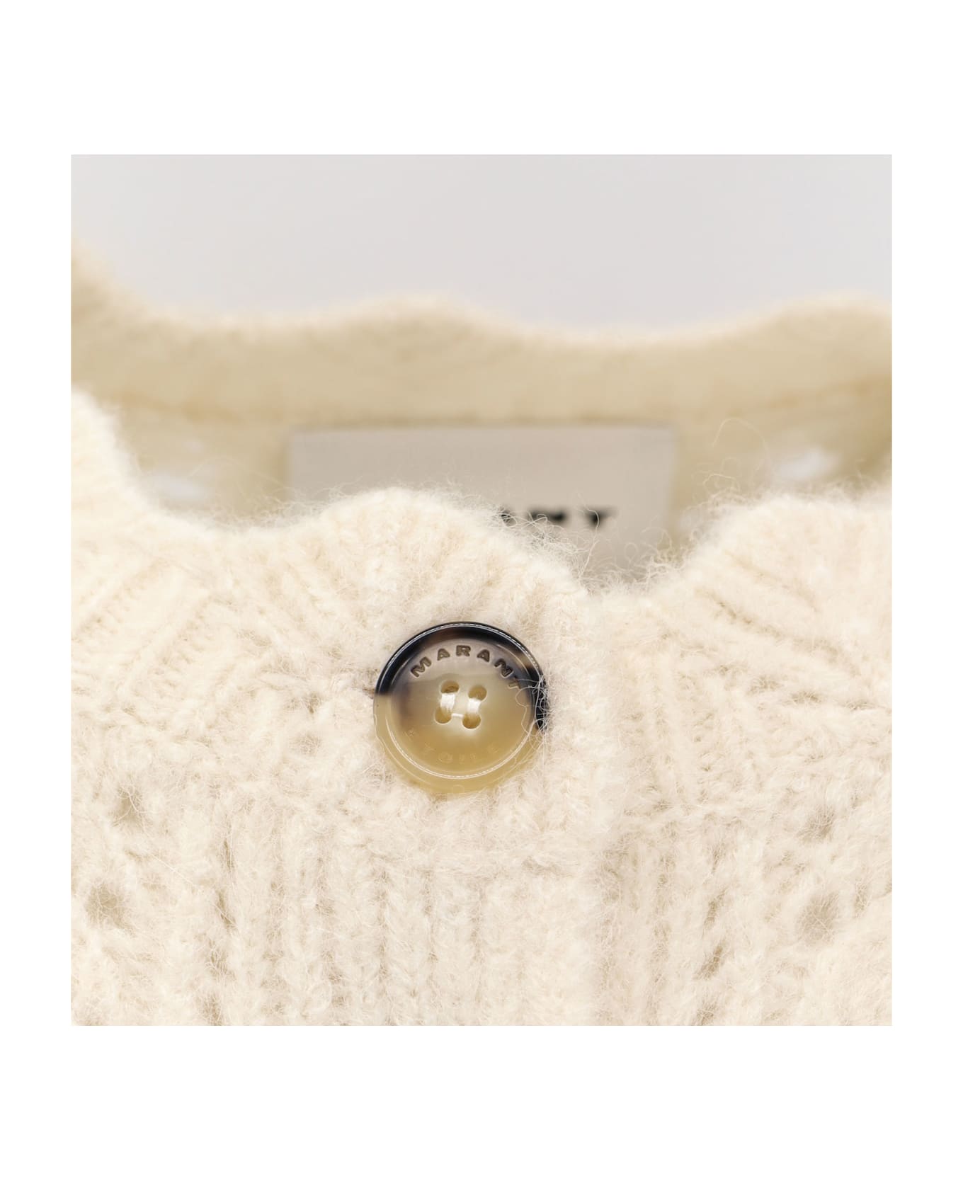 Marant Étoile Maxine Perforated Alpaca Blend Cardigan - Beige