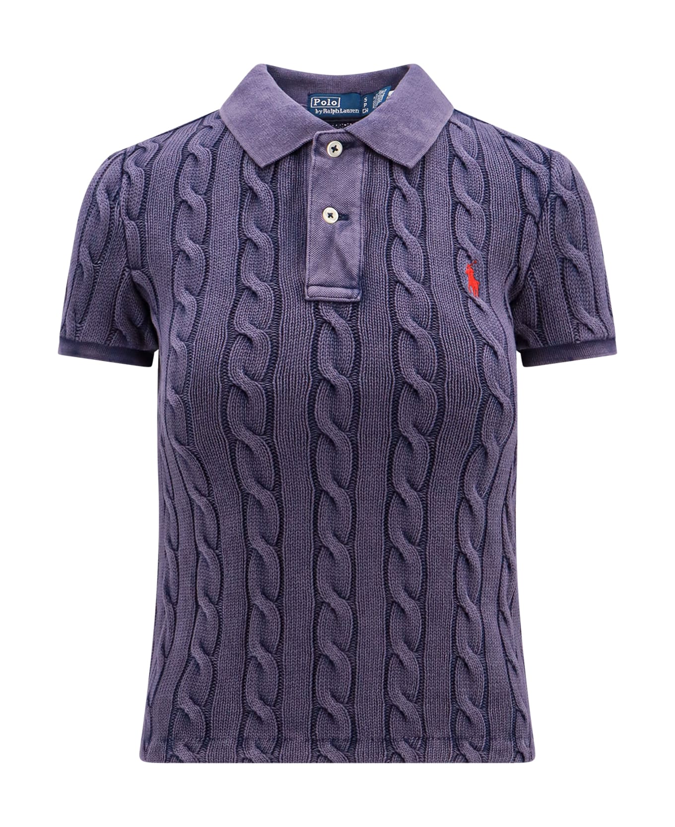 Polo Ralph Lauren Logo Embroidery Braided Polo Shirt - Blue