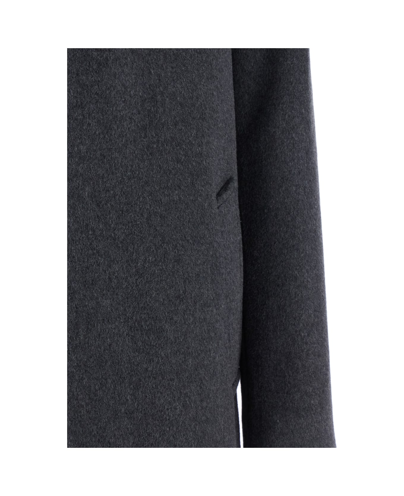 Sunflower Grey Coat With Classic Collar And Wide Sleeves In Wool Blend Man - Grey