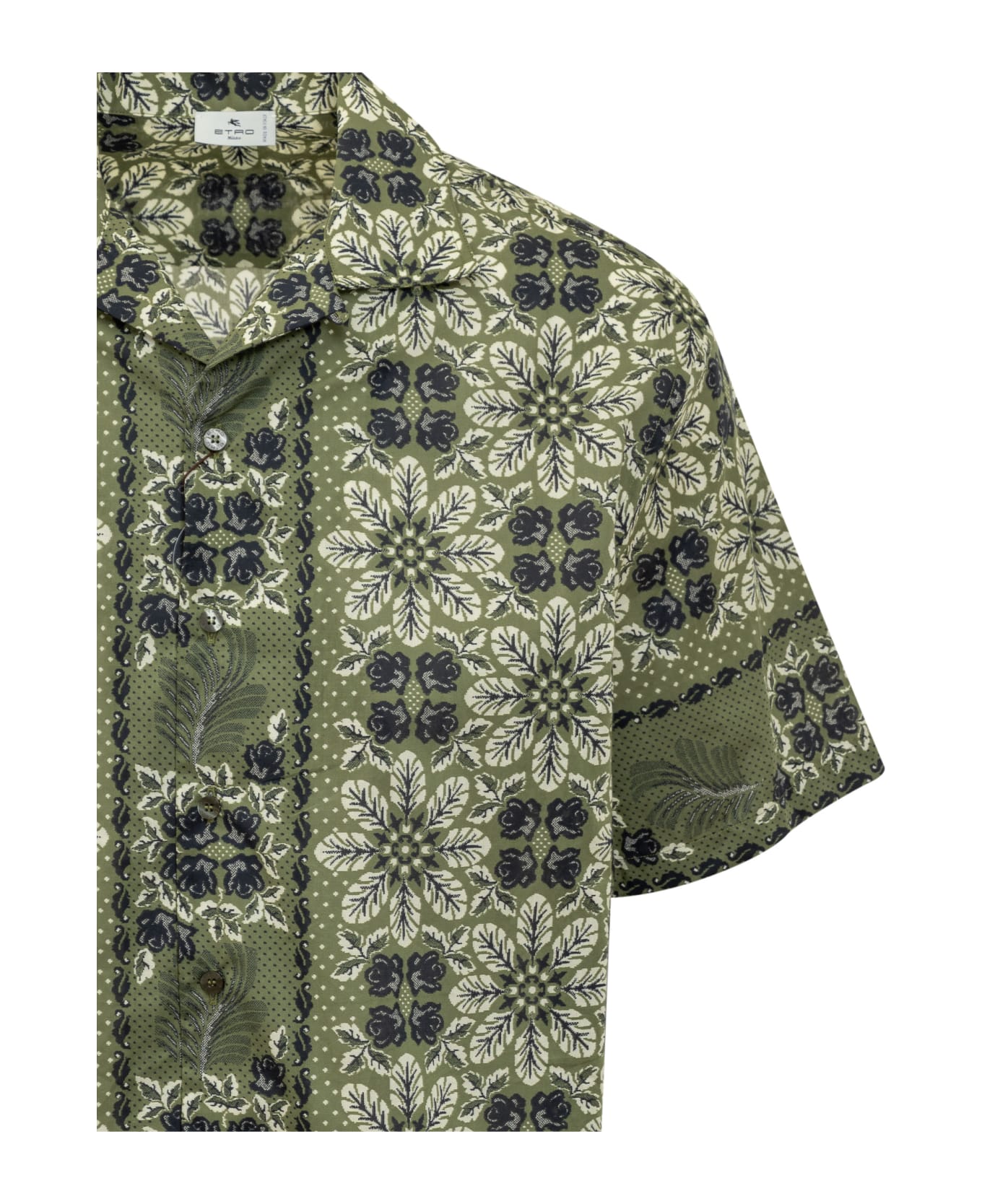 Etro Bowling Shirt With Floral Foliage Print - ST FDO VERDE シャツ