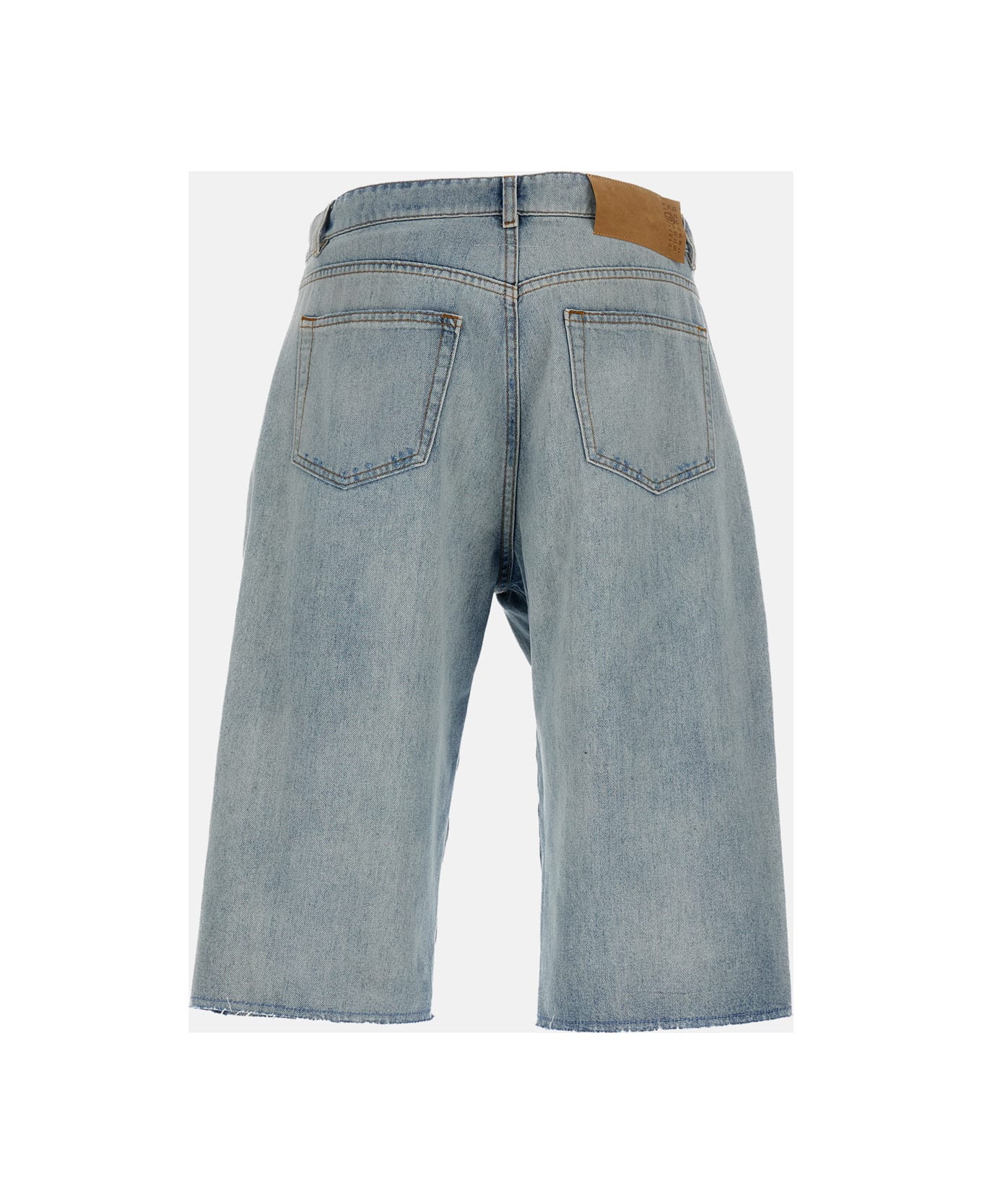 MM6 Maison Margiela Denim Cut-off Trousers - Clear Blue
