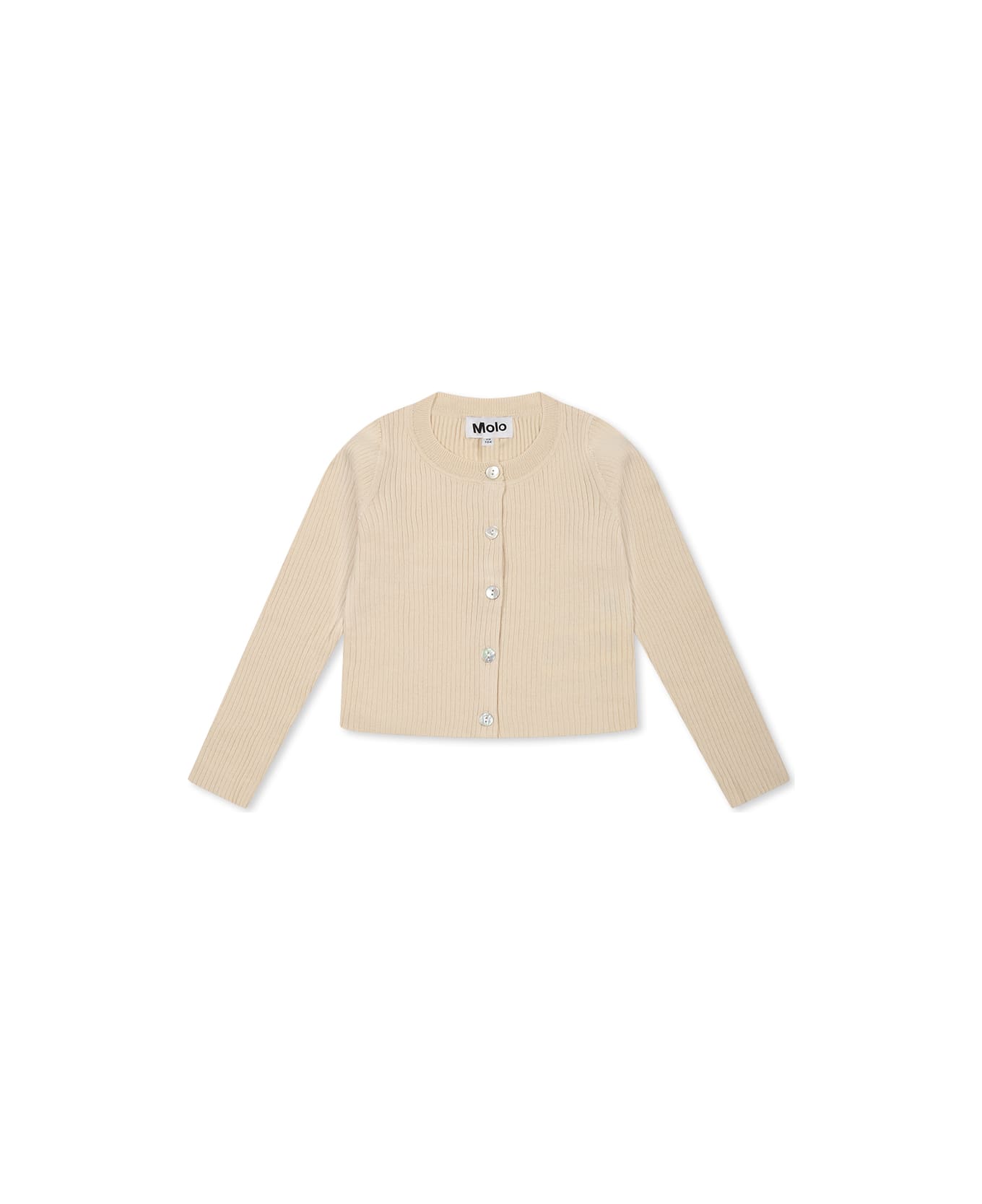 Molo Ivory Cardigan For Girl - Ivory