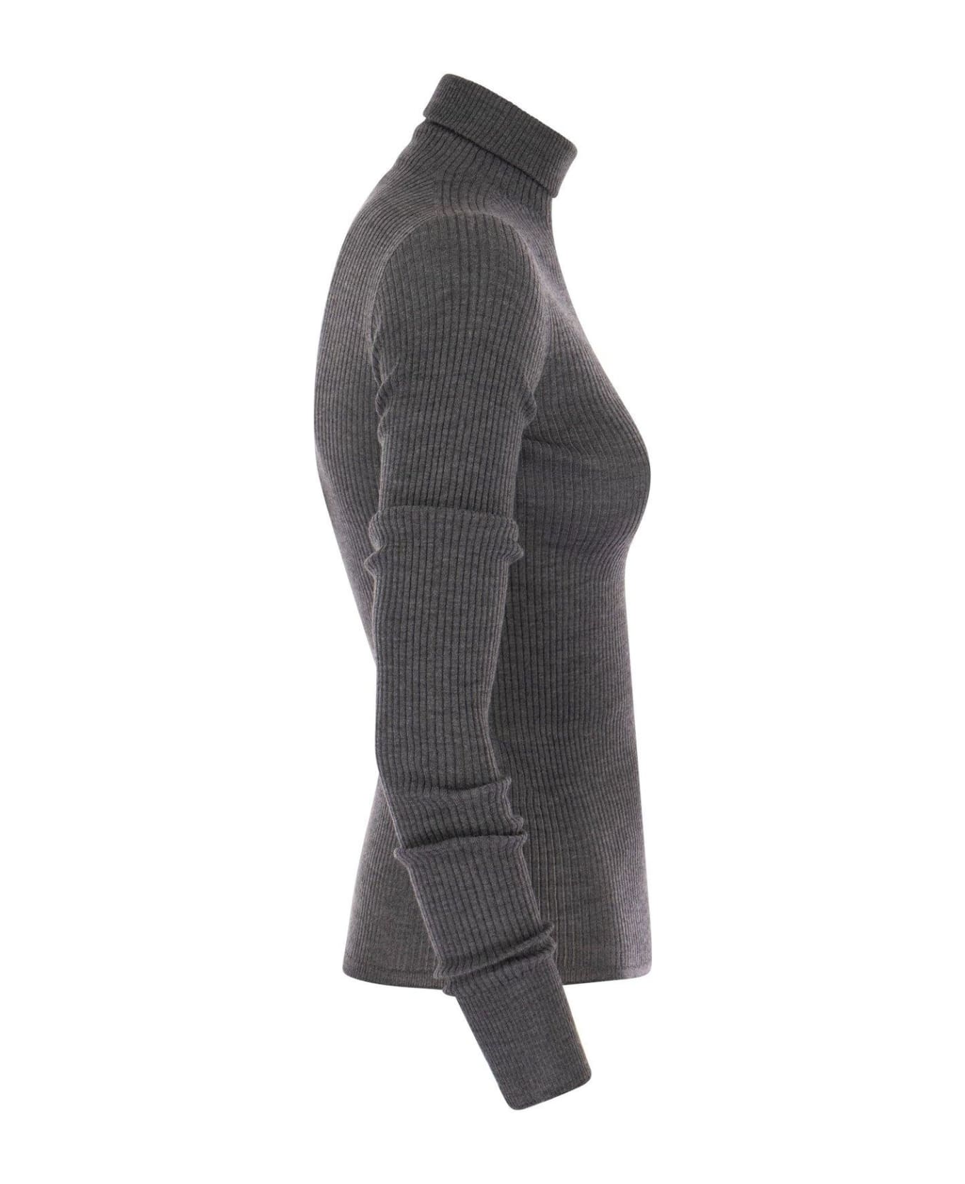 SportMax Flavia Turtleneck Knitted Jumper - Grey