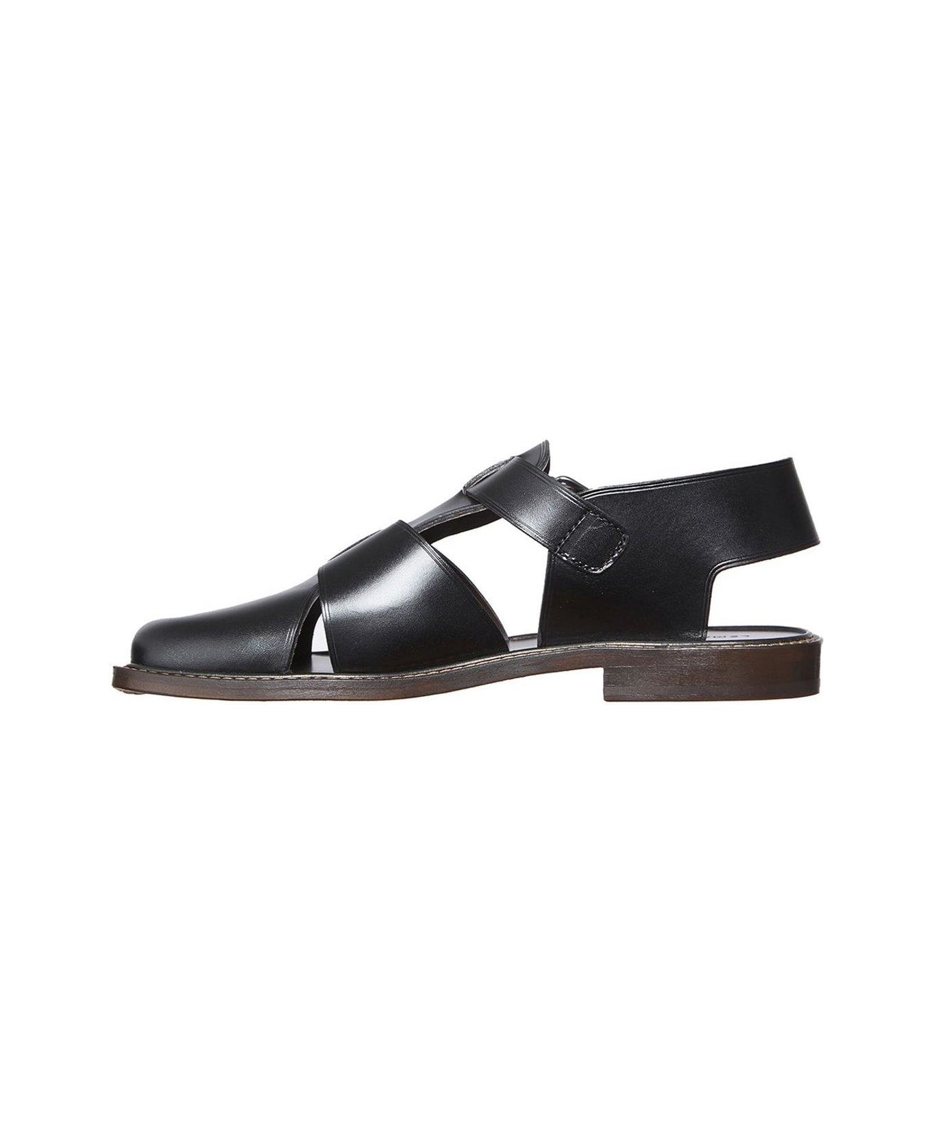 Lemaire Buckled Slingback Sandals - BLACK