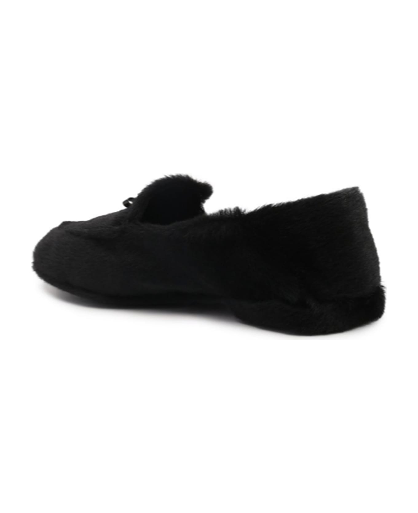 Miu Miu Fur Loafers - Black