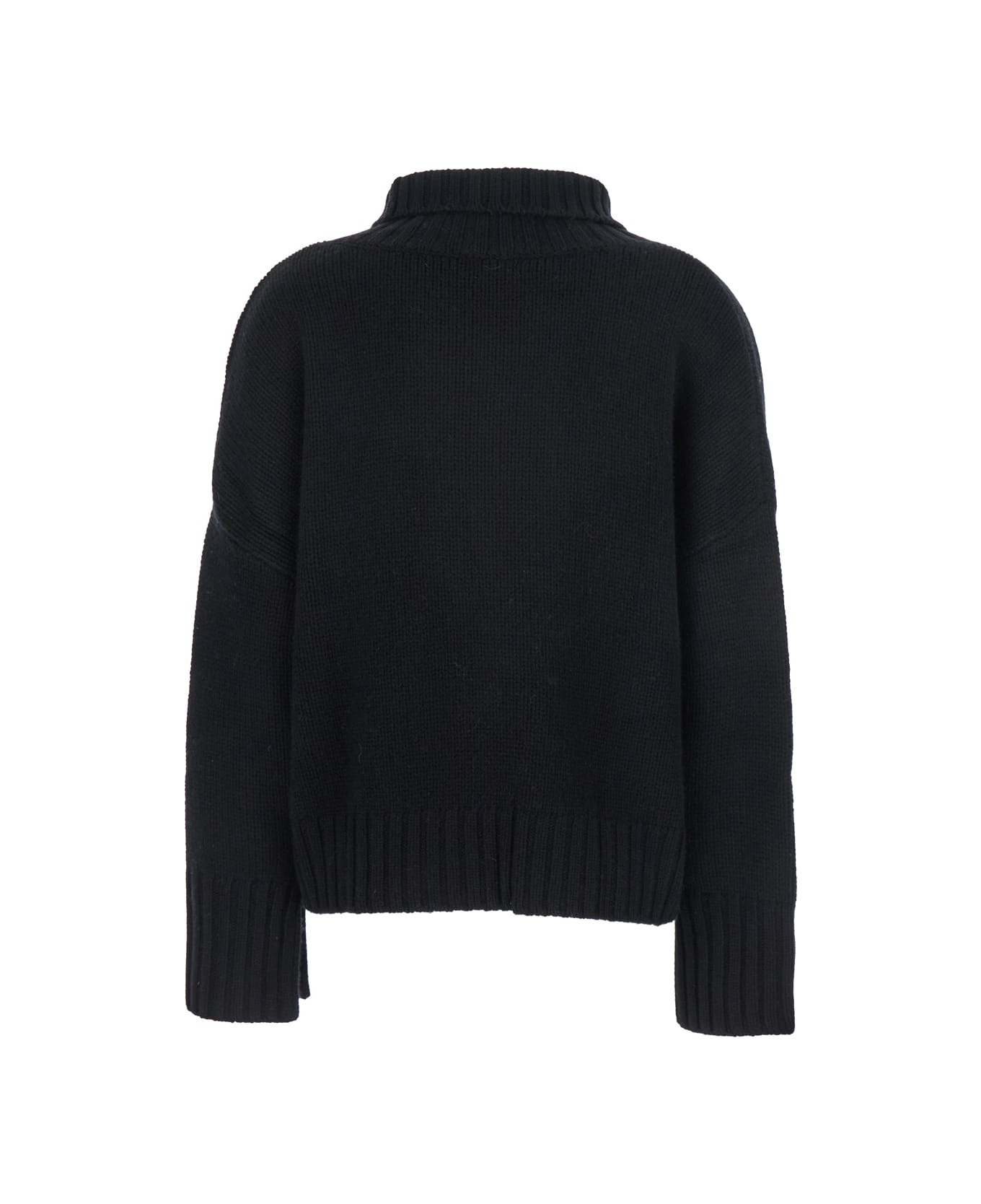 Goat 
girlfriend
 Black Turtleneck Sweater With Ribbed Trims In Cashmere Woman - Black