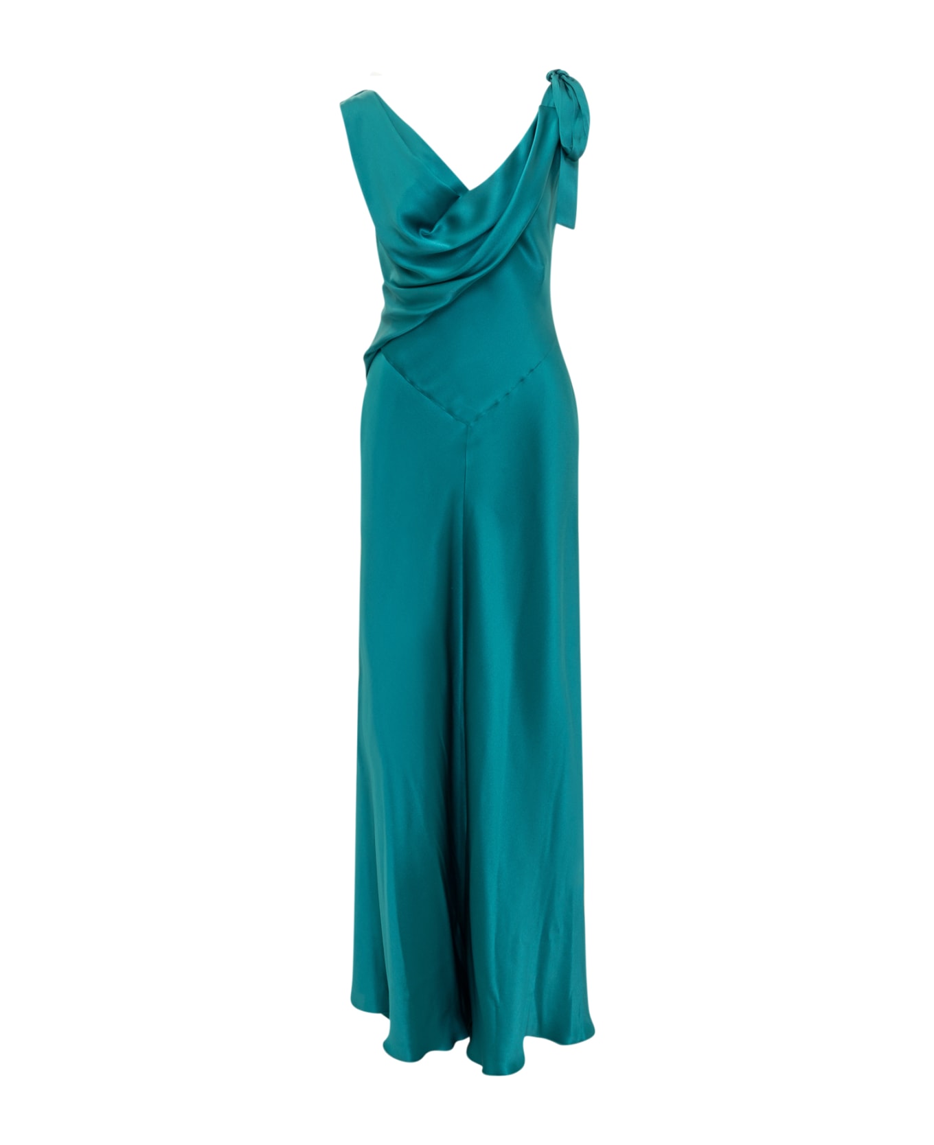 Alberta Ferretti Silk Satin Dress - Green