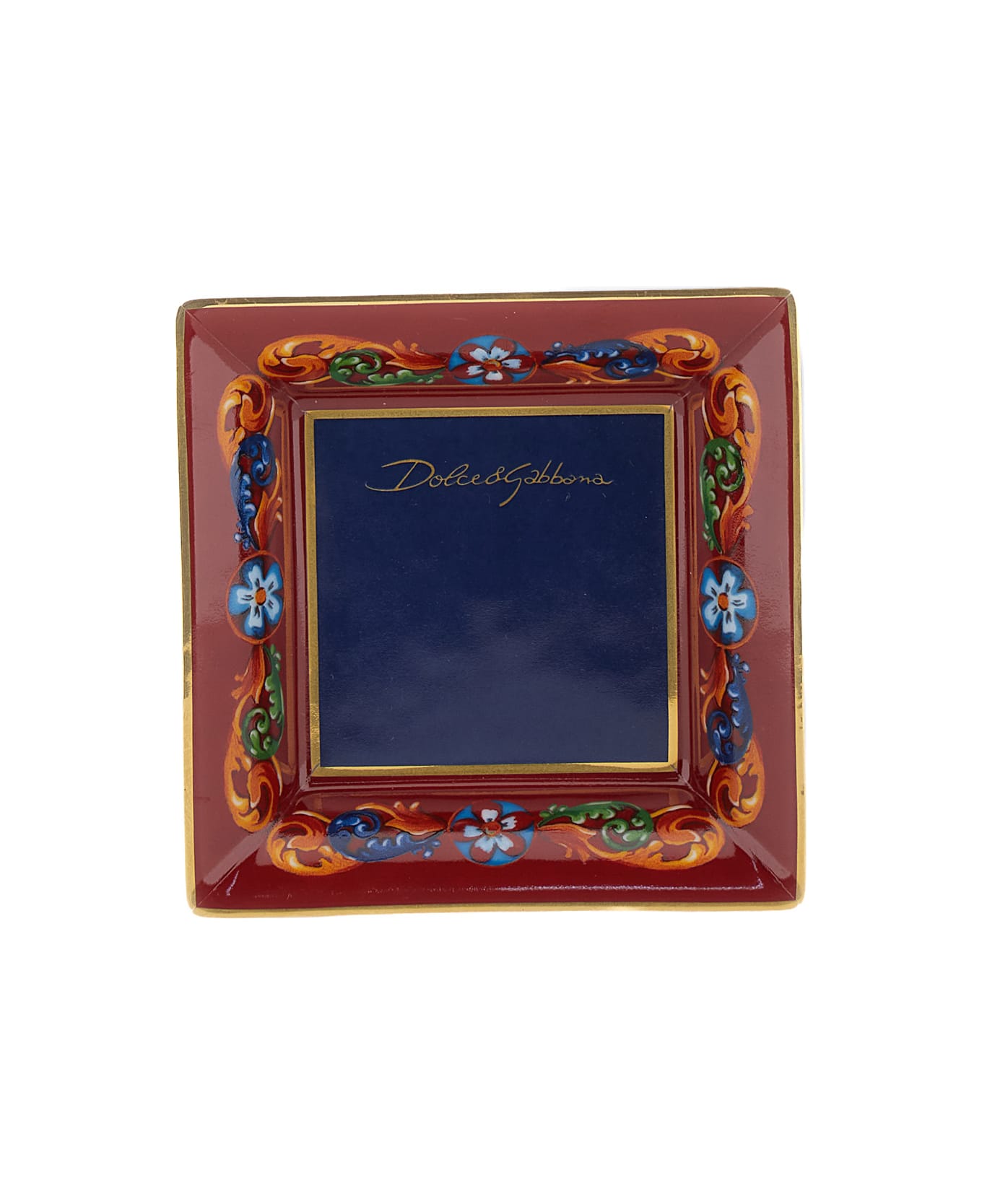 Dolce & Gabbana Multicolor Trinket Tray With Carretto Motif In Porcelain - Multicolor インテリア雑貨