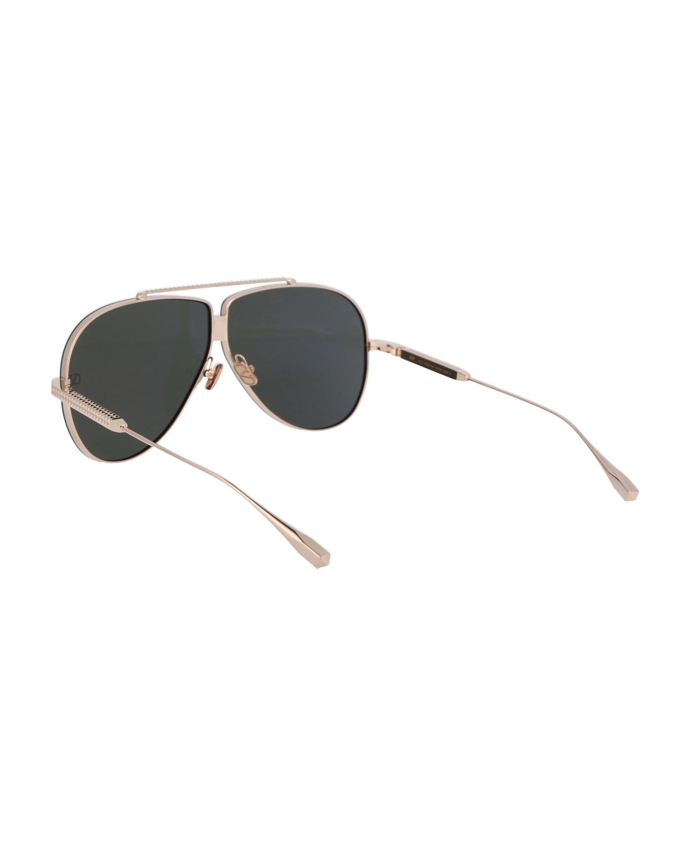 Valentino Eyewear Xvi Sunglasses - WHITE GOLD W/ G-15 GOLD FLASH MIRROR