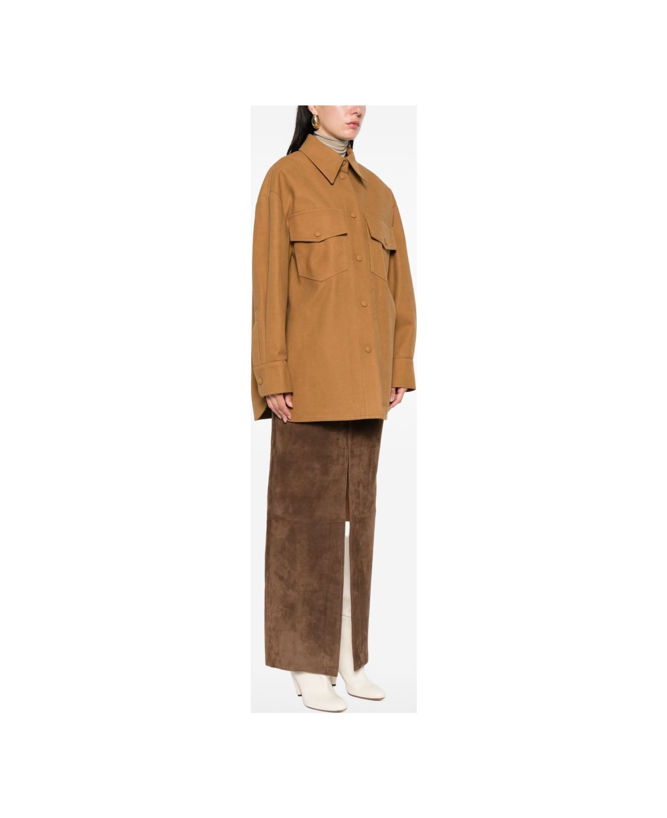 Stella McCartney Faux Suede Leather Overshirt - Beige