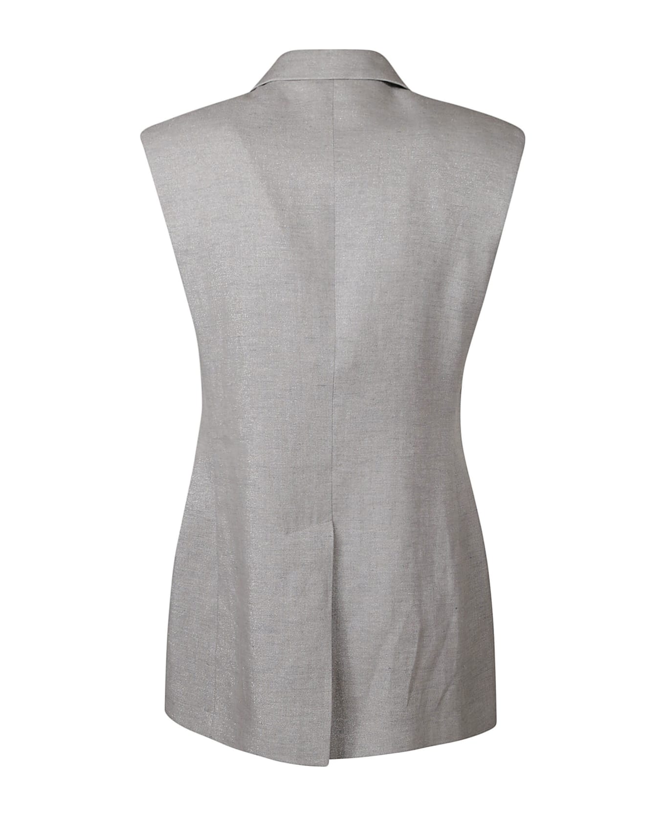 Brunello Cucinelli V-neck Sleeveless Jacket - grigio chiaro