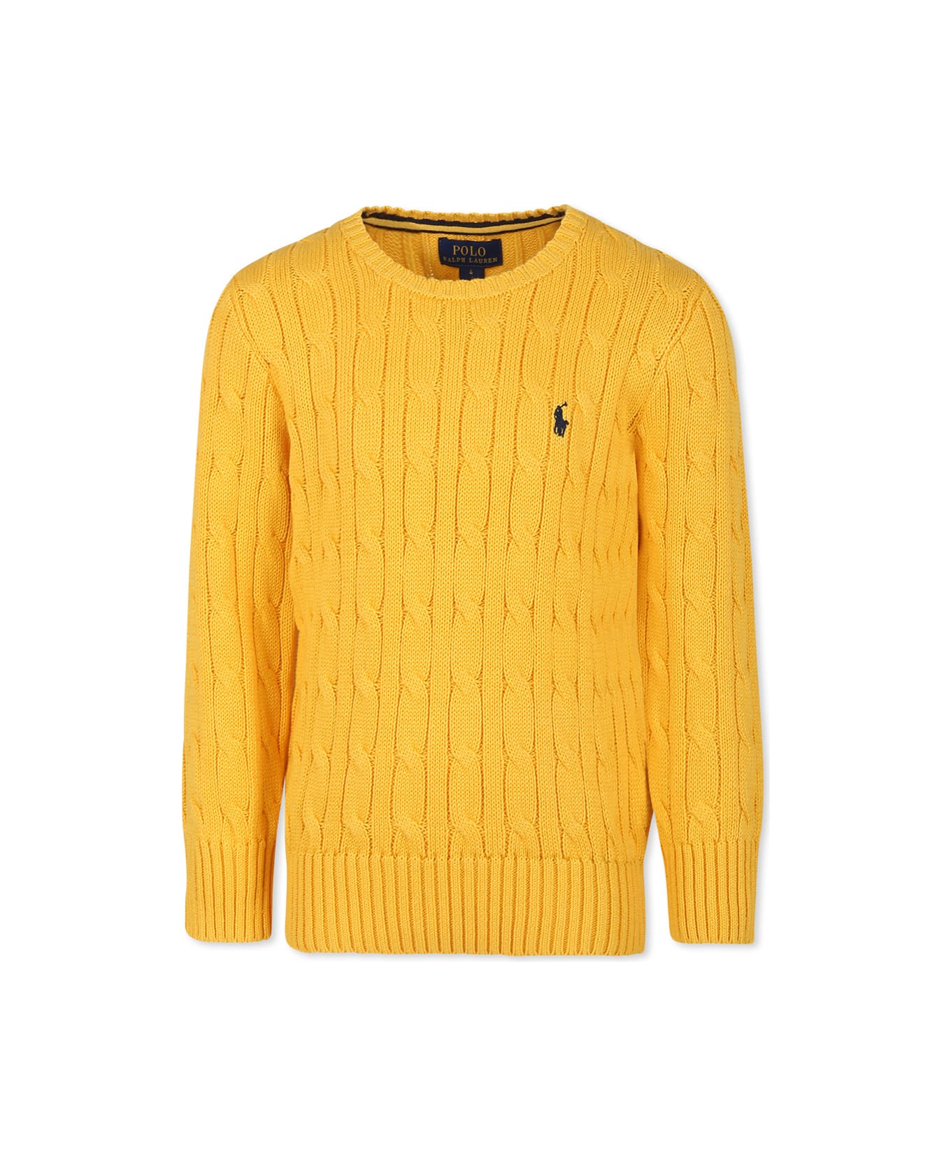 Ralph Lauren Yellow Sweater For Boy With Horse - Yellow