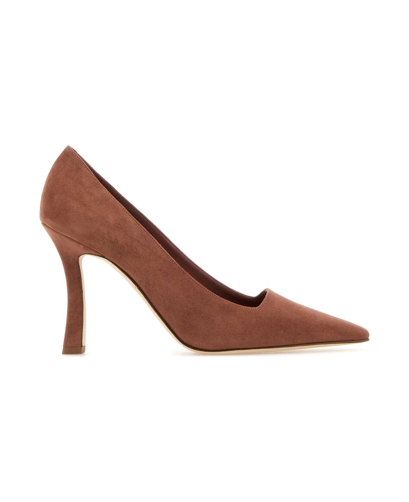 Manolo Blahnik Dark Pink Suede Moira Pumps - MBRW