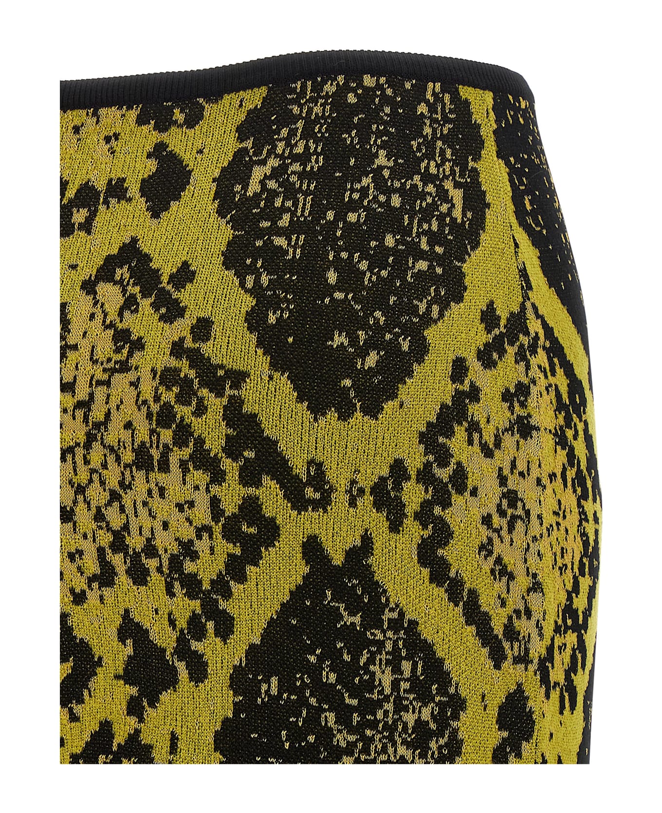 The Attico Python Jacquard Skirt - Yellow