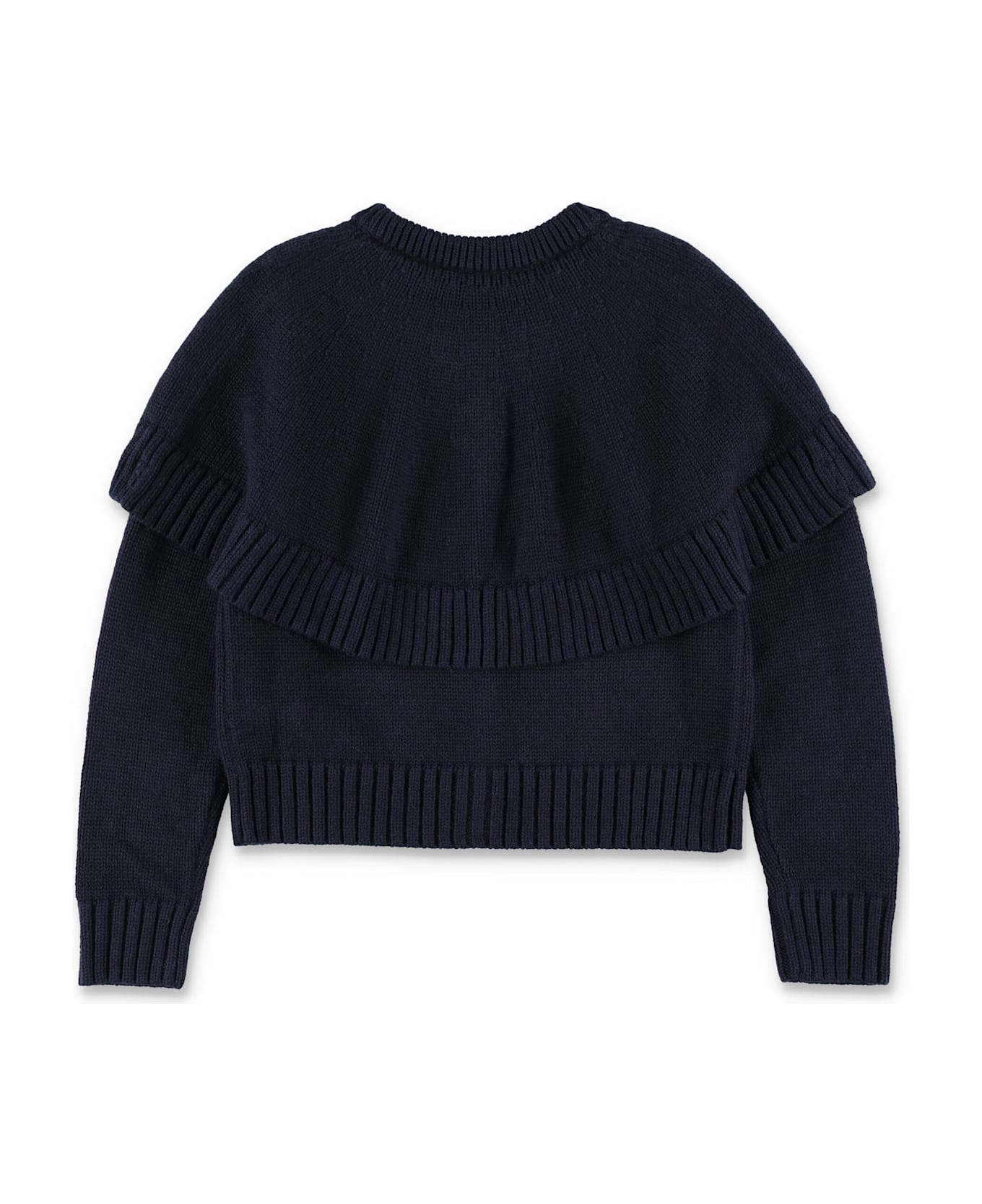 Chloé Kids Knitted Cape Cardigan - NAVY