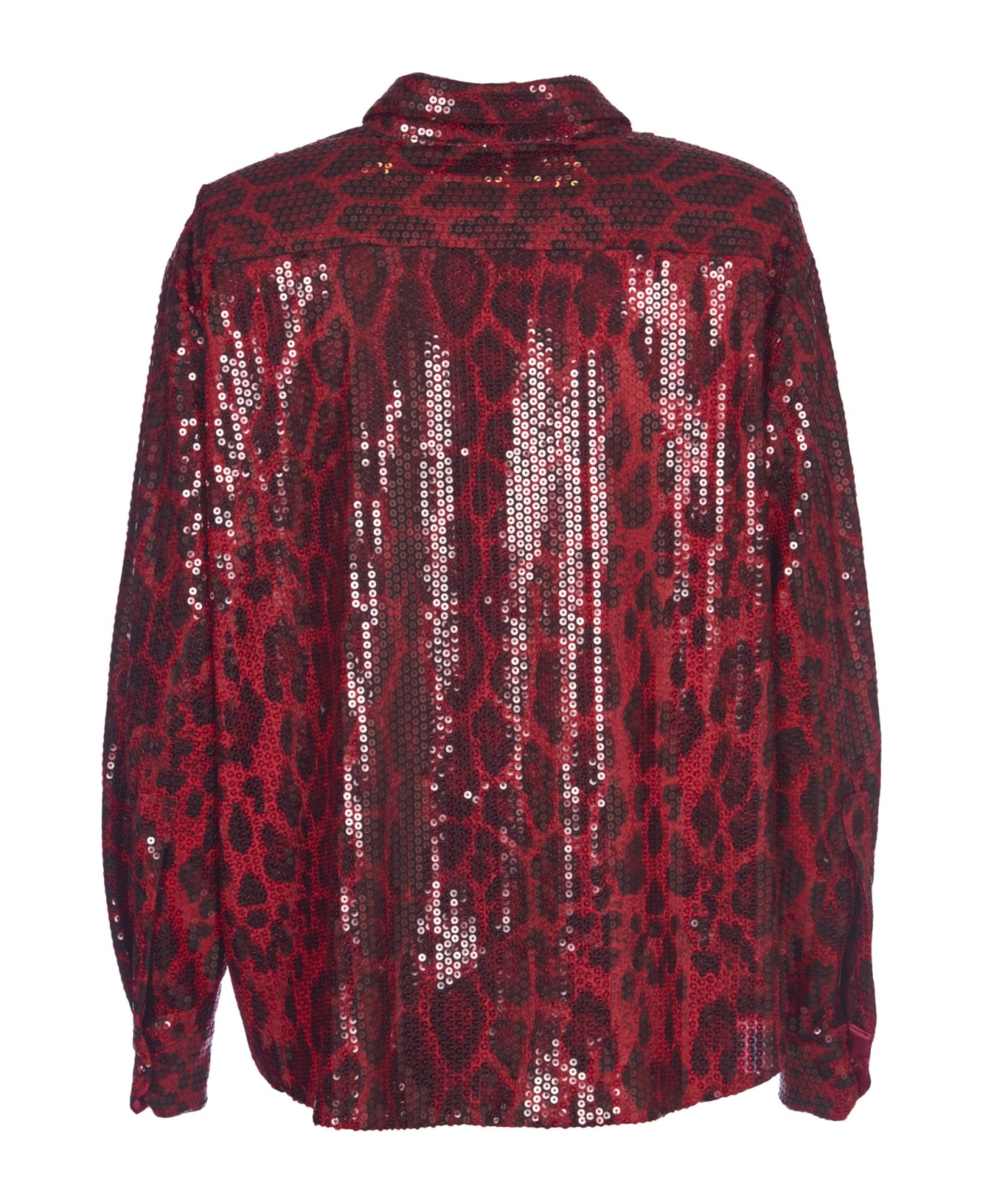 NEW ARRIVALS Sequins Over Shirt - Red 