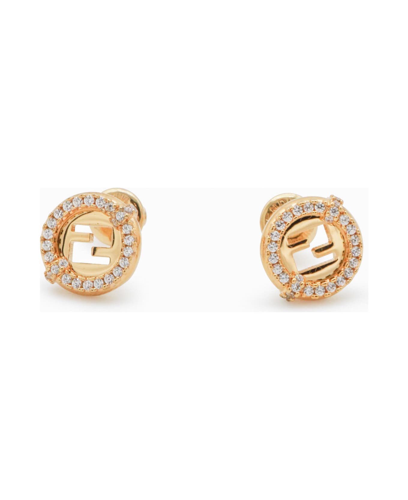 Fendi Gold Tone Metal Earrings - Golden