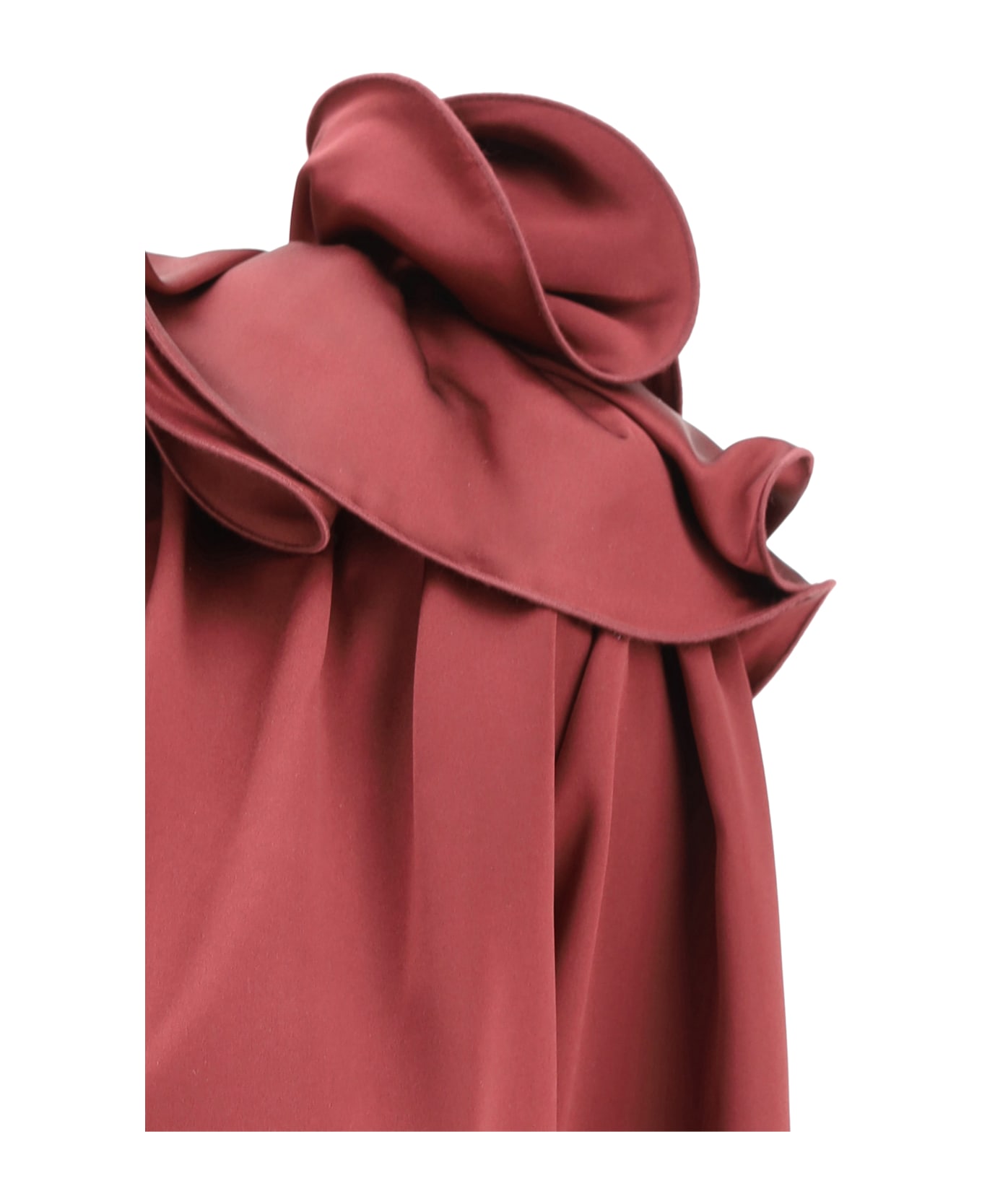 Magda Butrym Silk Blouse With Rose Detail - Bordeaux