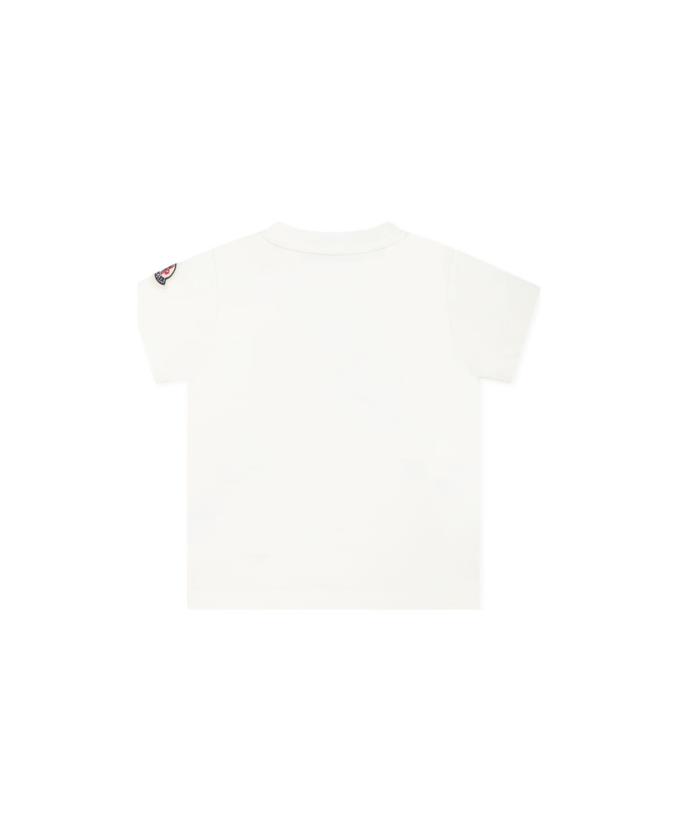 Moncler White T-shirt For Baby Boy With Logo - White