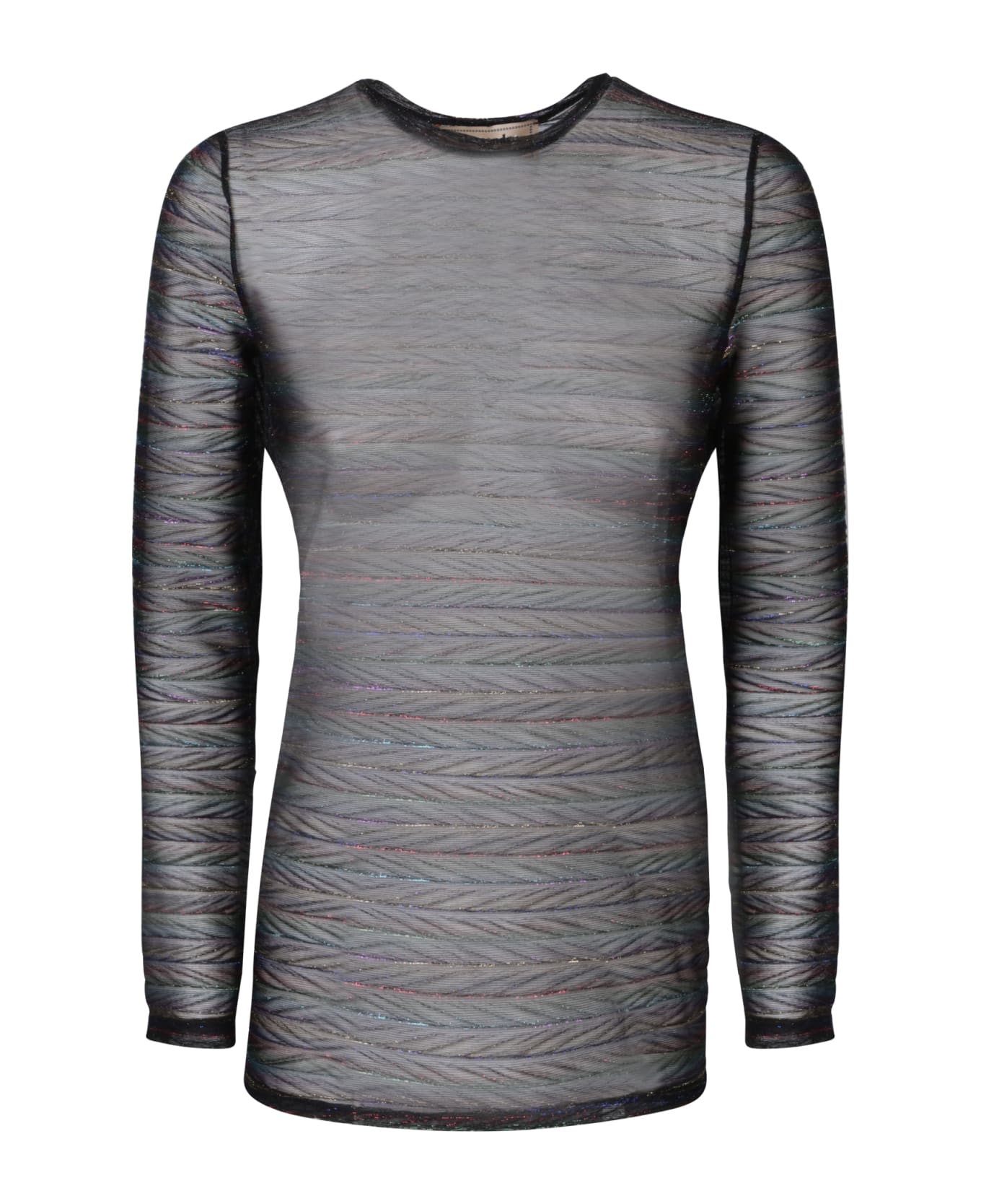 Alessandro Enriquez Striped Metallic Black/multicolor Shirt - Black