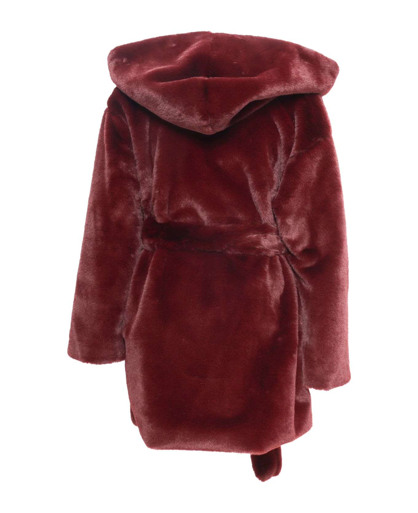 Magil Faux Fur With Hood - RED