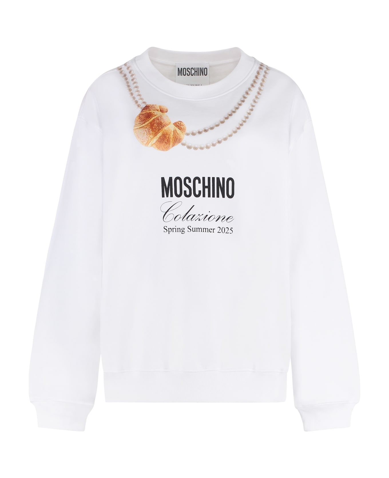 Moschino Printed Cotton Sweatshirt - White