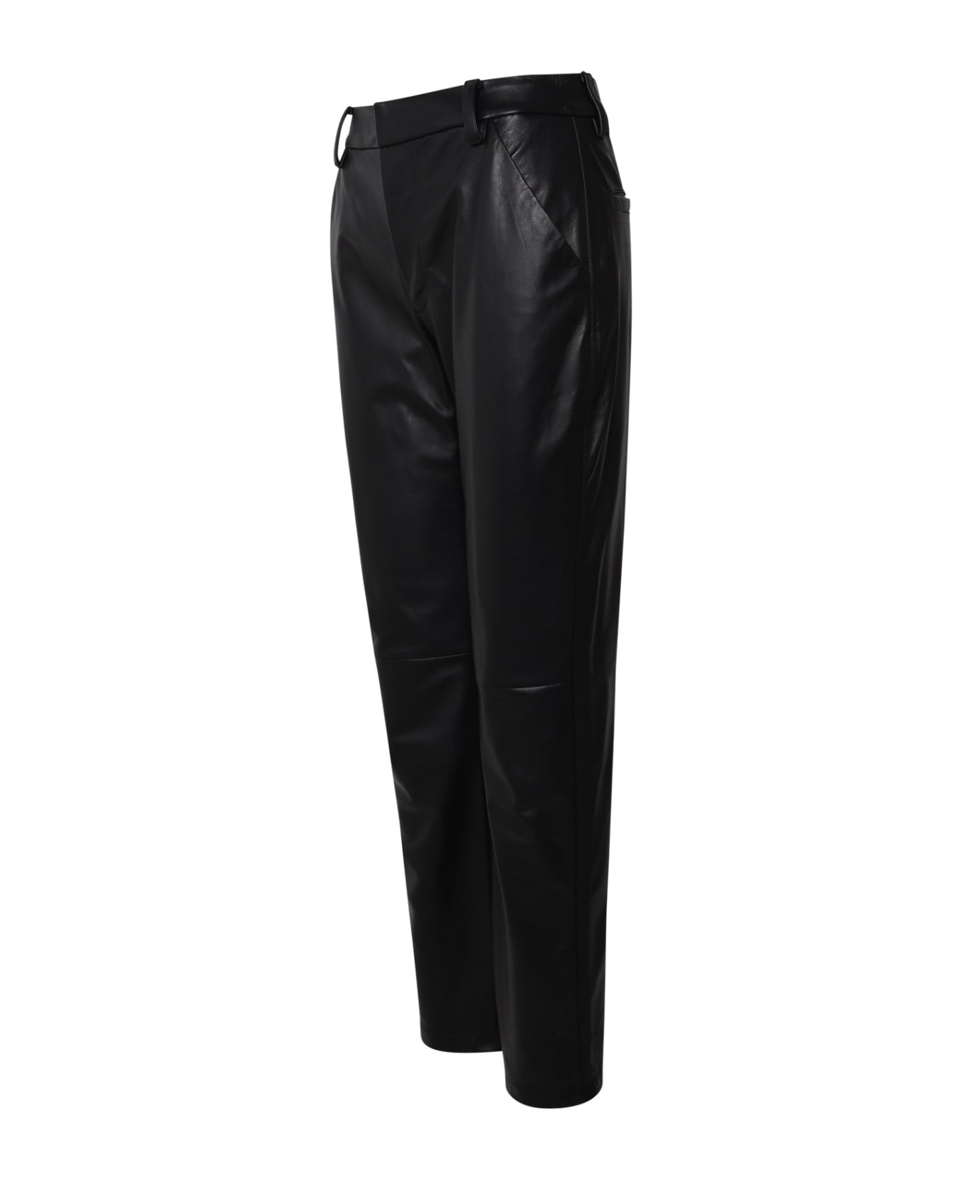 Ferrari Black Leather Pants - Black ボトムス