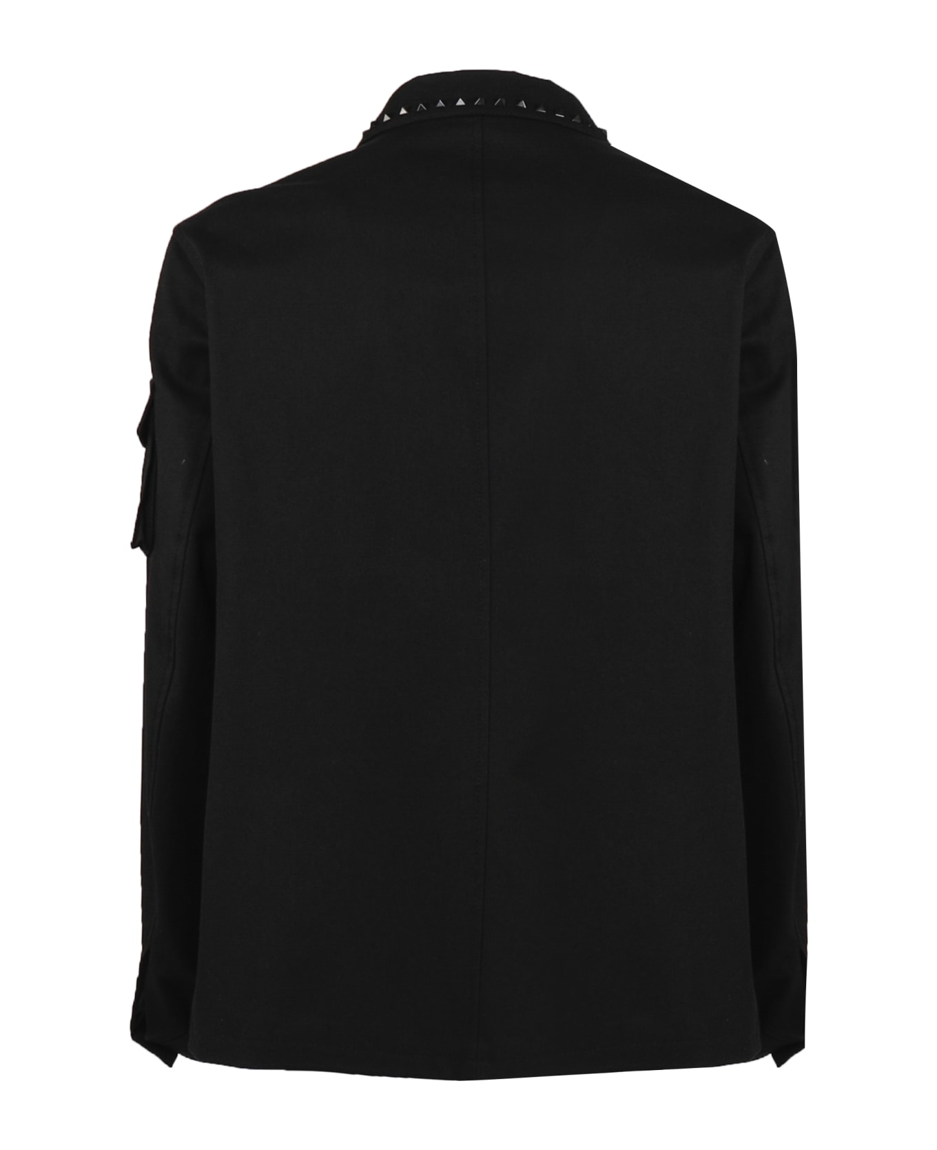 Valentino Cotton Shirt With Rockstud Collar - Black