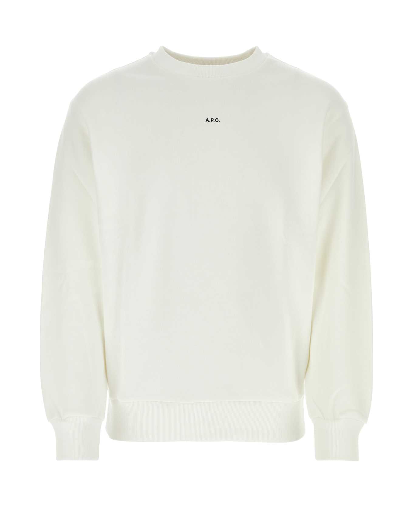 A.P.C. White Cotton Sweatshirt - BLANCNOIR
