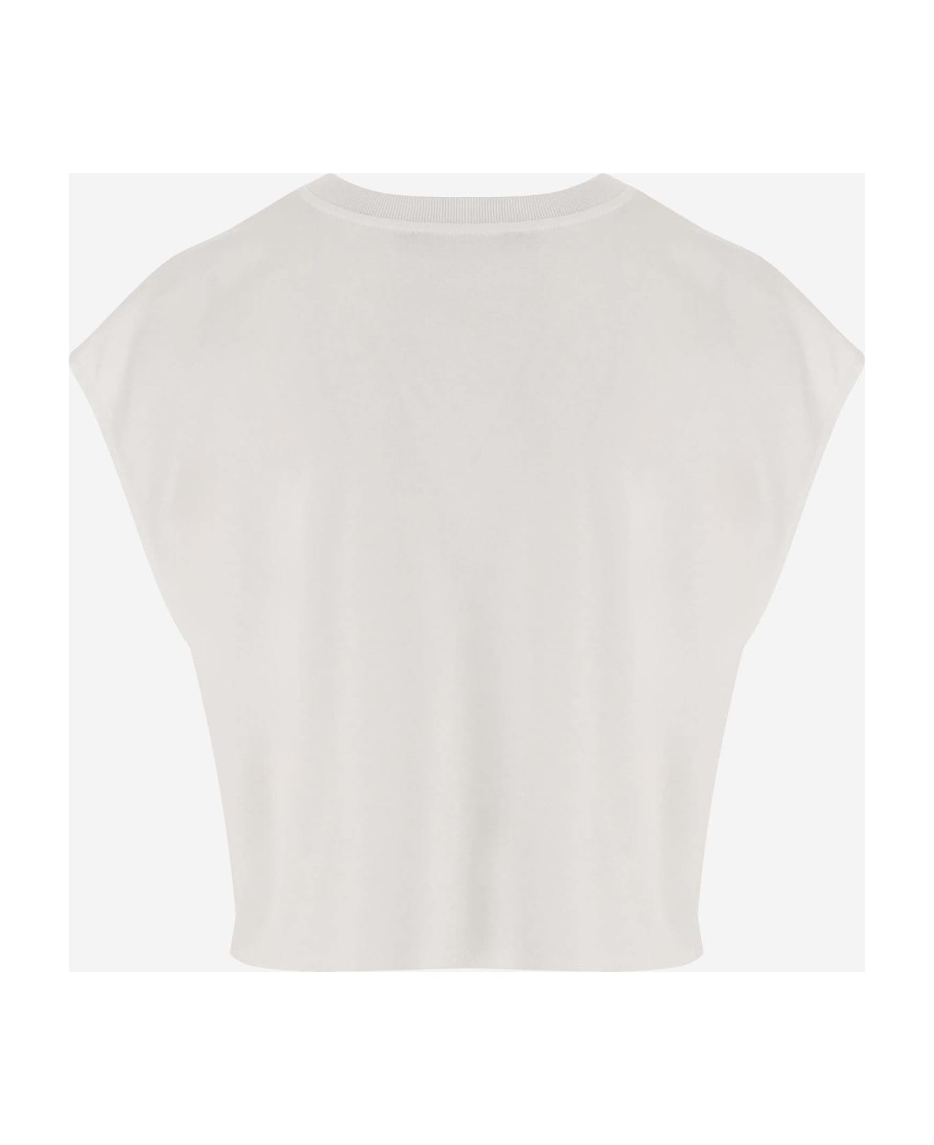 Dolce & Gabbana Cotton Crop T-shirt - White Tシャツ