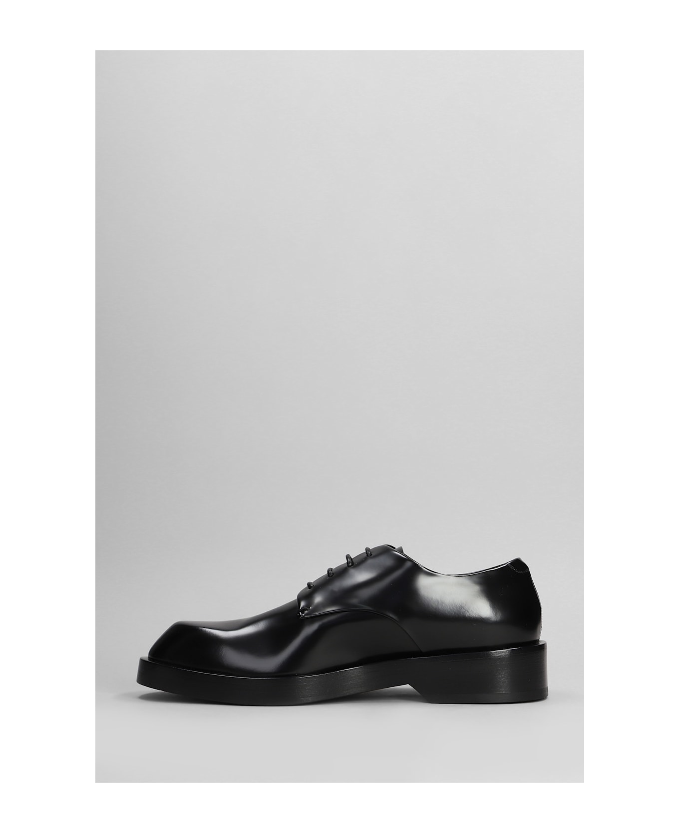 Jil Sander Lace Up Shoes In Black Leather - black