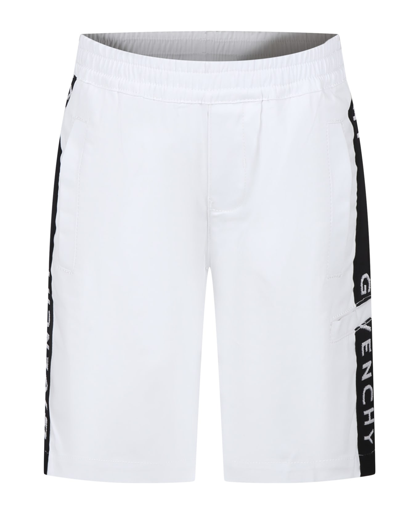 Givenchy White Casual Shorts For Boy - White