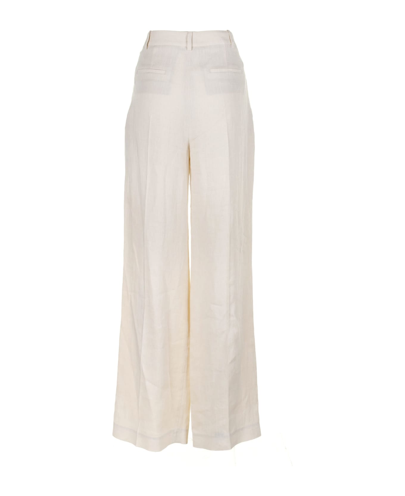 Eleventy High-waisted Linen Trousers - SABBIA