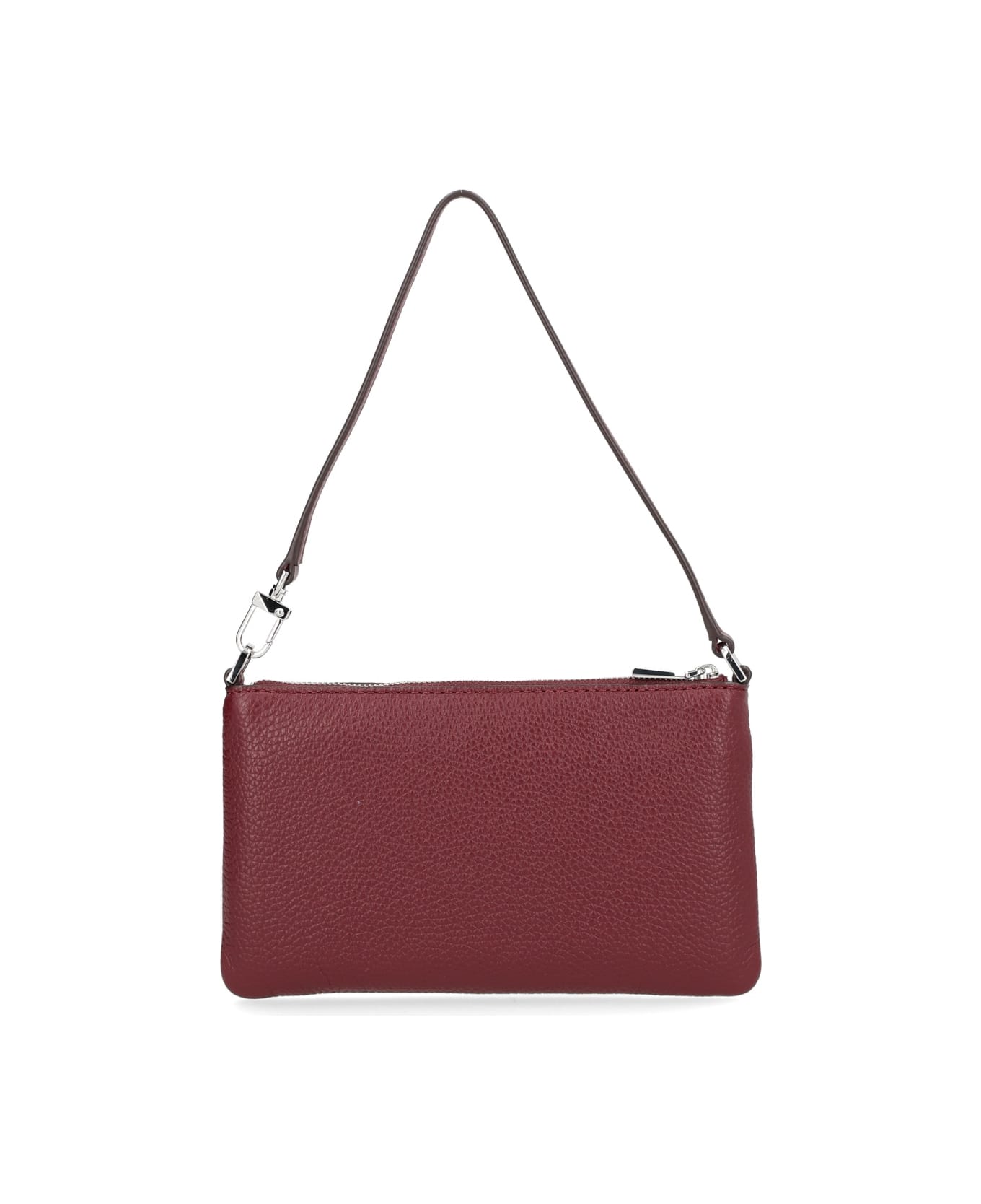 Michael Kors Leather Clutch Bag - BORDEAUX