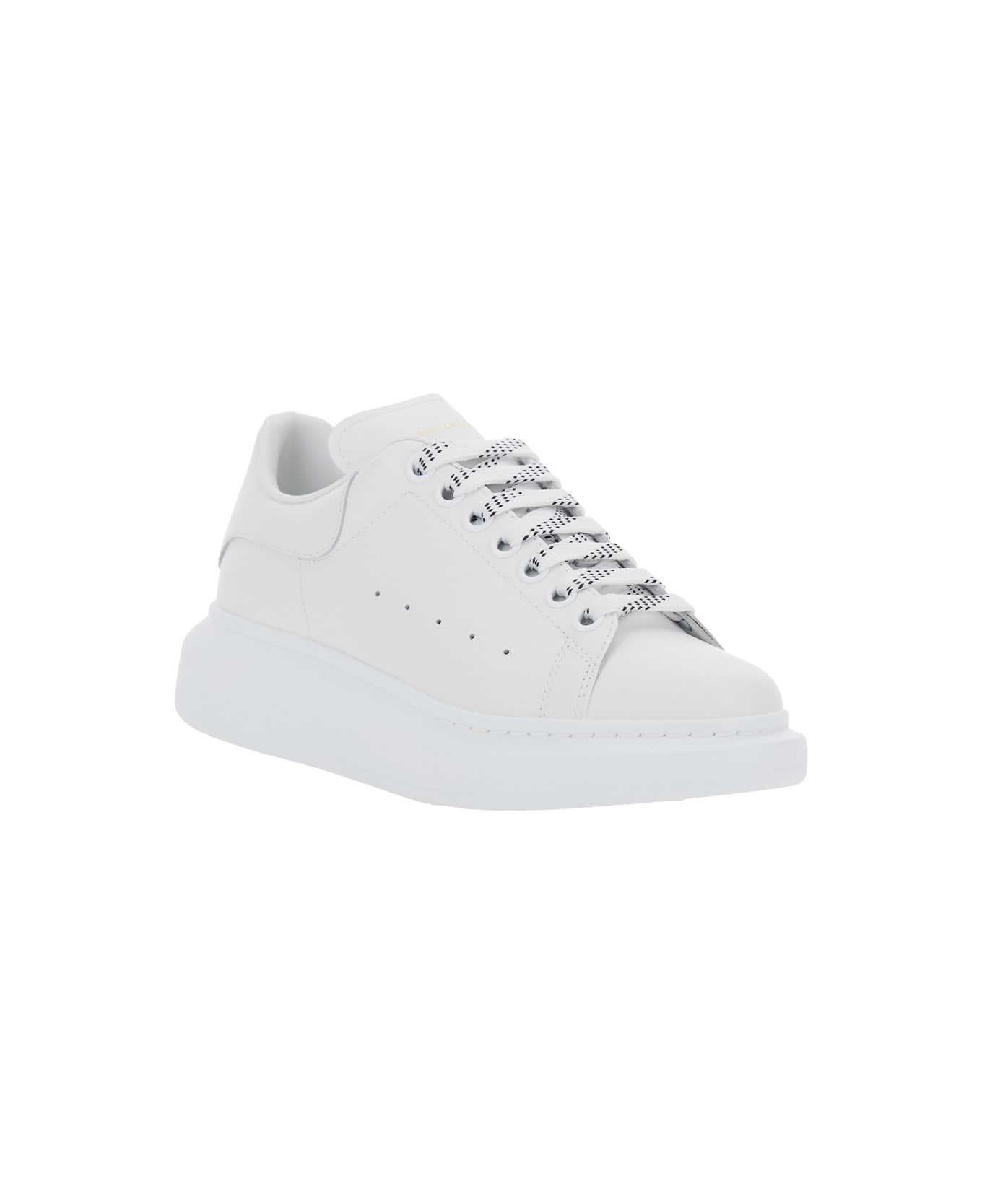 Alexander McQueen White Low Top Sneakers With Logo Lettering On Tongue And Heel In Leather Woman - White
