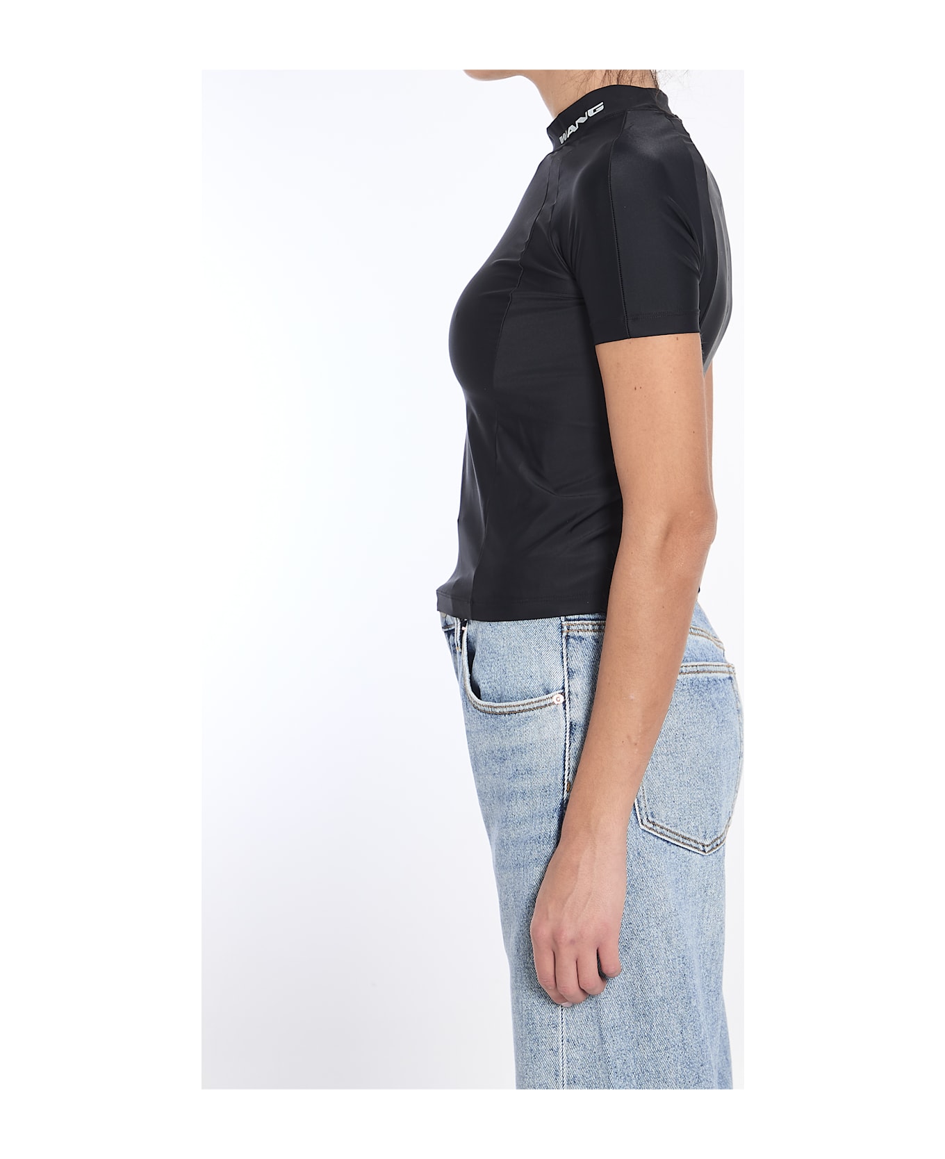 Alexander Wang Rash Guard T-shirt With Logo - BLACK