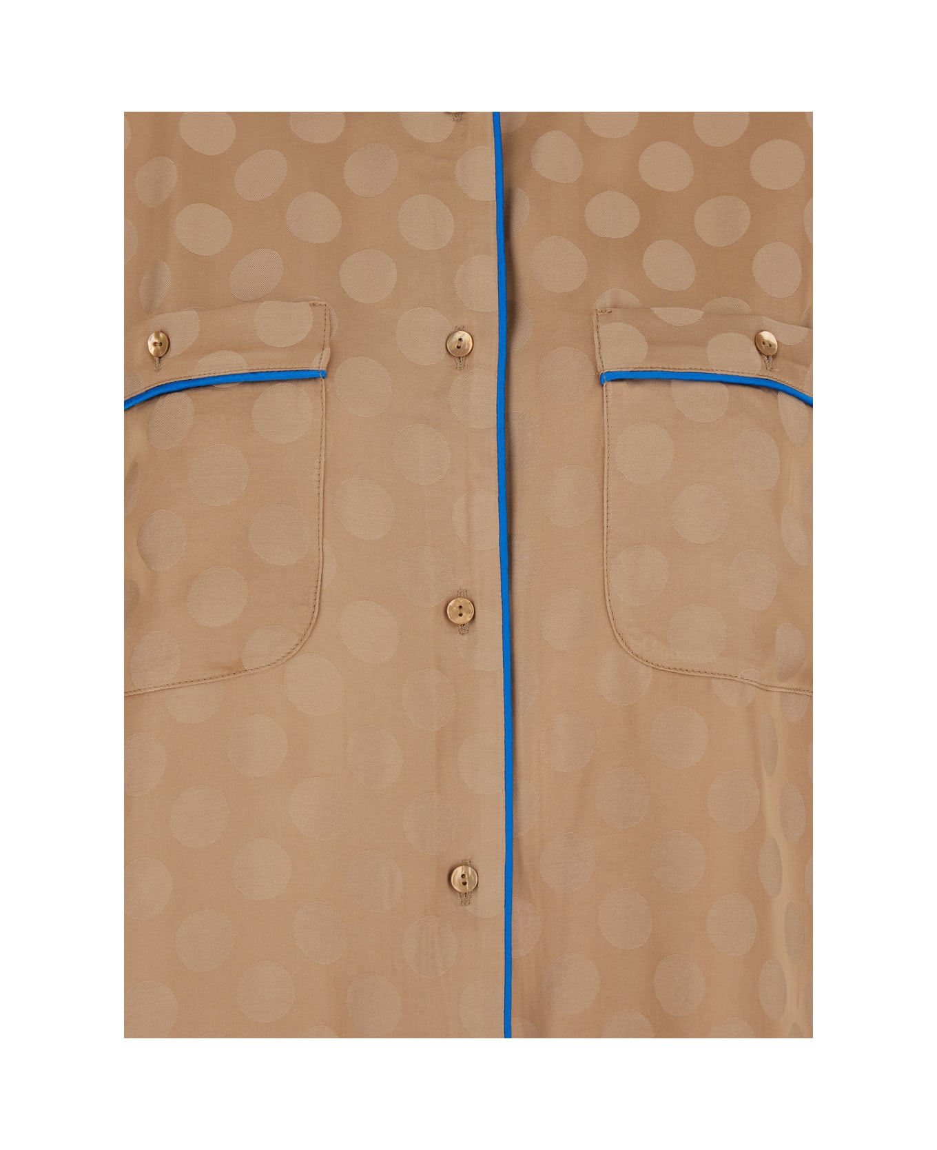 Merci Brown Jacket With Contrasting Trim And All-over Polka Dot Motif In Viscose Blend Woman - Brown