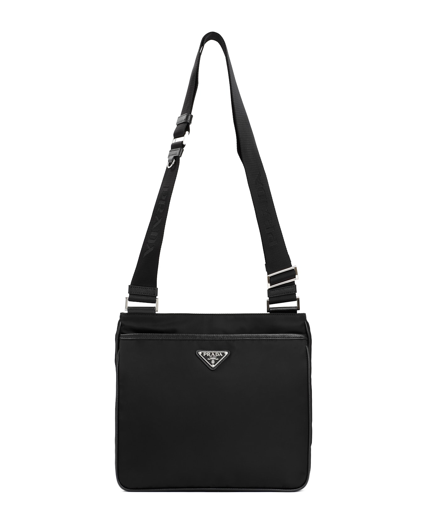 Prada Re-nylon And Saffiano Shoulder Bag - Nero