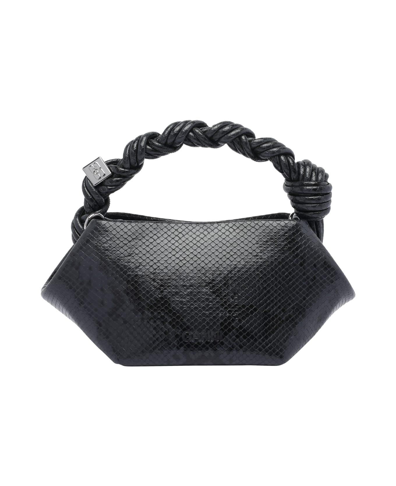 Ganni Mini Ganni Bou Snake Handbag - Black
