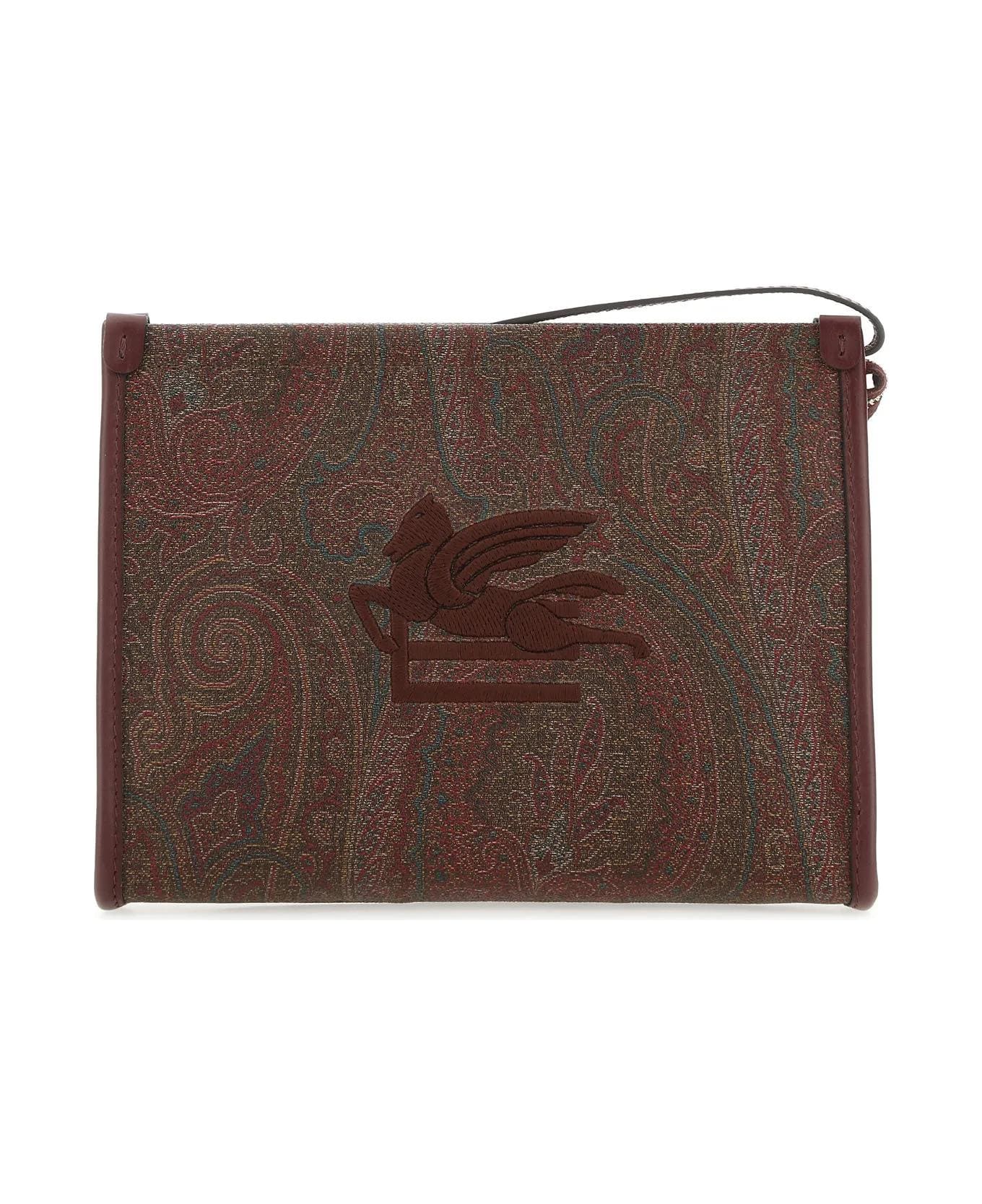Etro Printed Fabric Pouch - Red