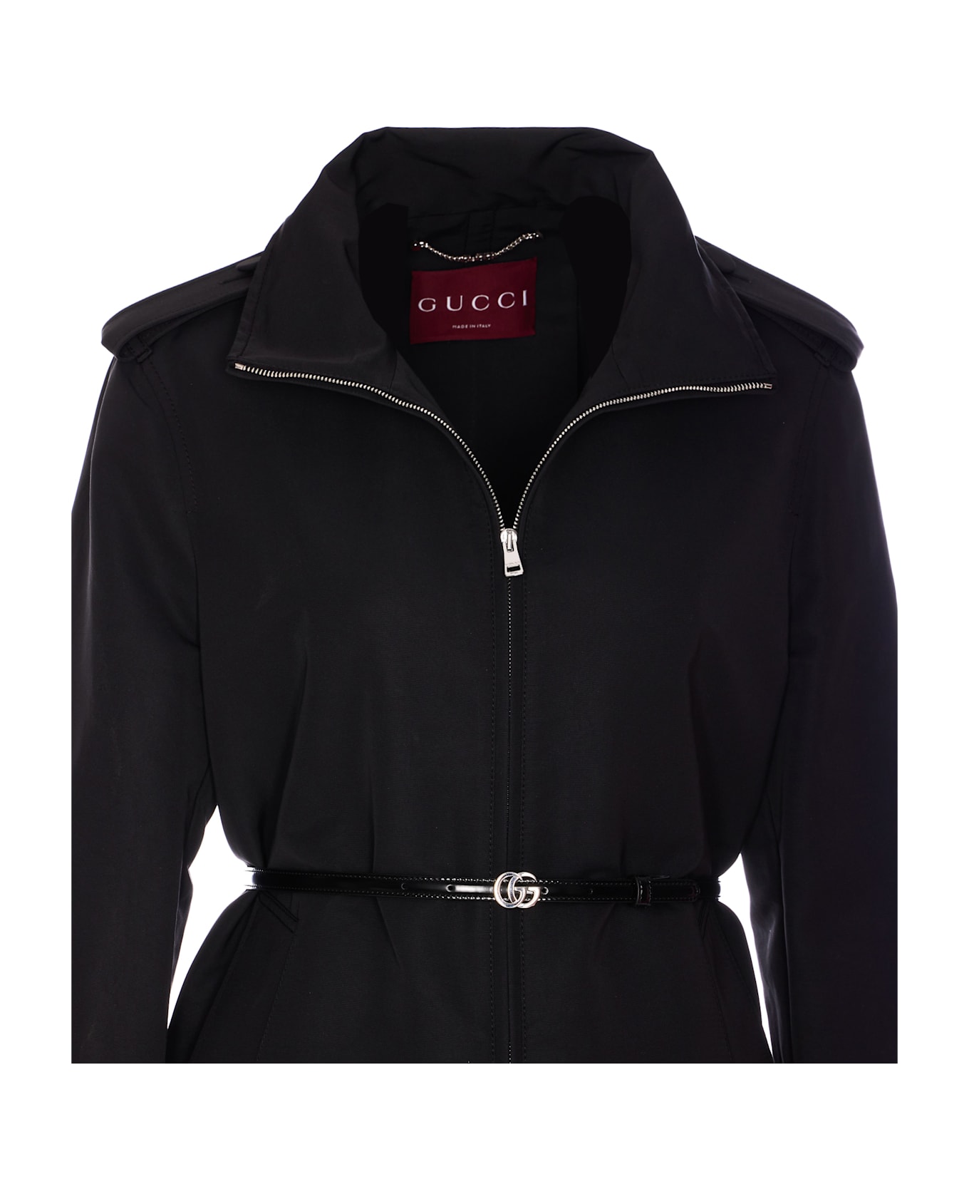 Gucci Nylon Faille Coat - Black