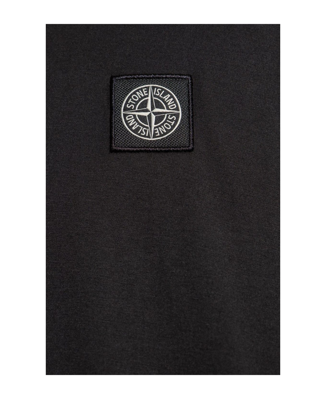 Stone Island Logo Patch Long Sleeved T-shirt - black シャツ