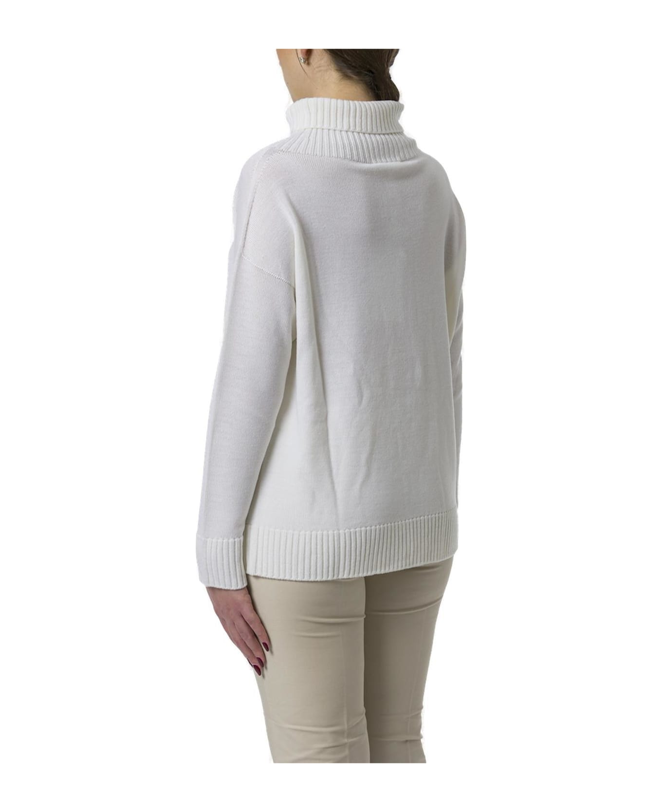 Max Mara Turtleneck Long-sleeved Jumper - Bianco