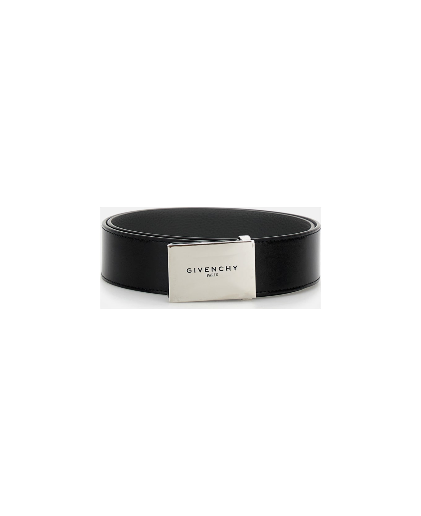 Givenchy Label Leather Belt - Black