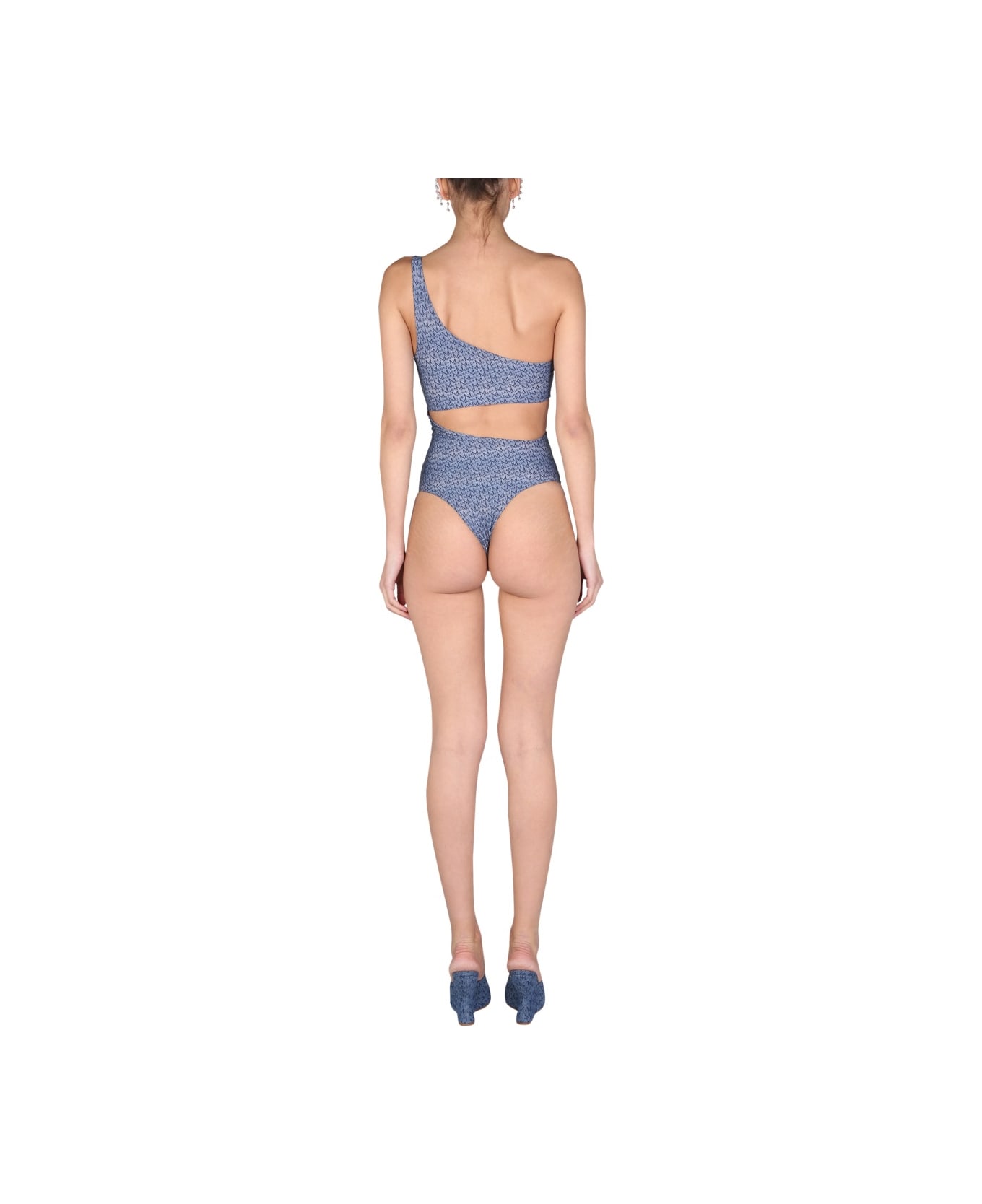 Magda Butrym One Piece Cut-out Swimsuit - BLUE 水着