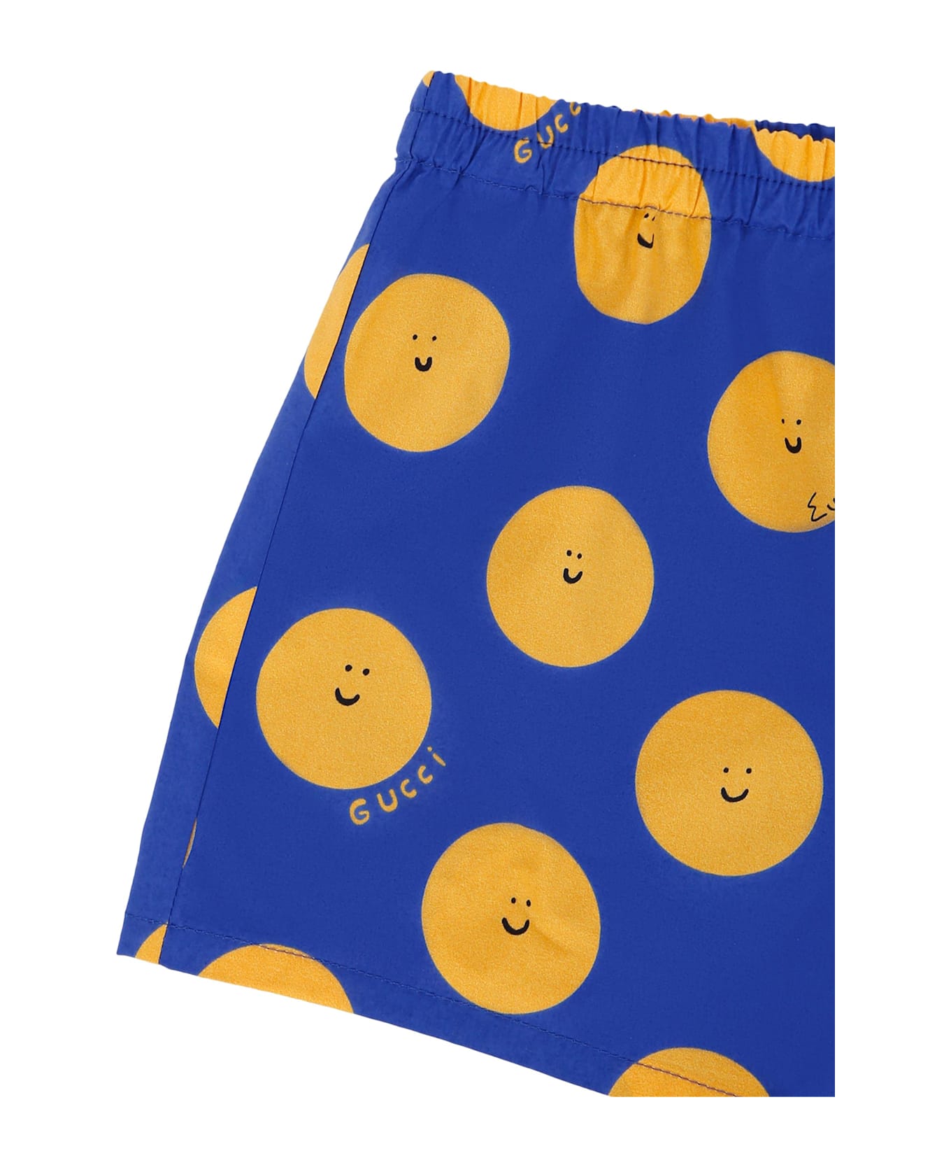 Gucci Blue Shorts For Baby Boy With Sun - Blue
