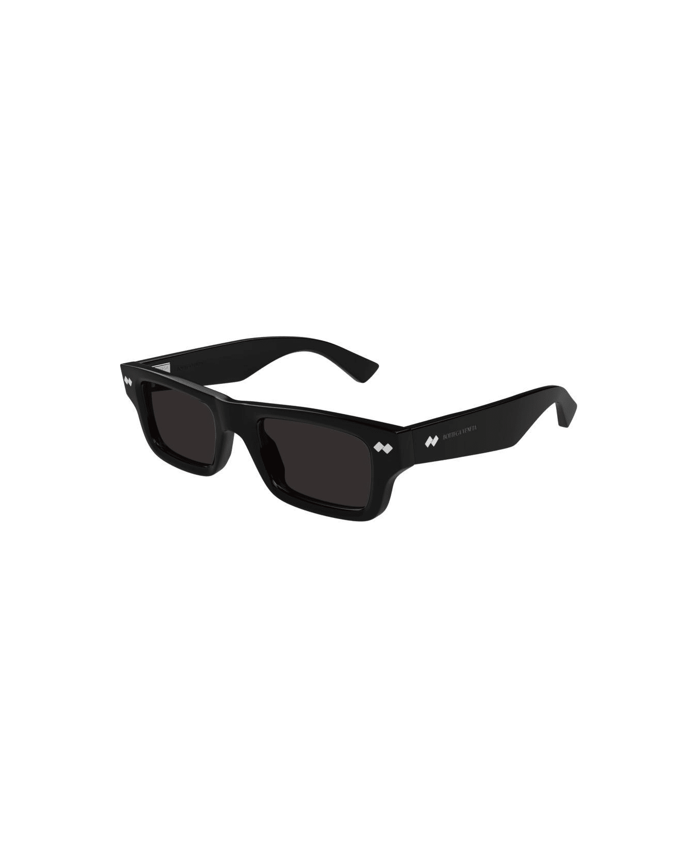 Bottega Veneta Rectangular Frame Sunglasses - Black-black-grey