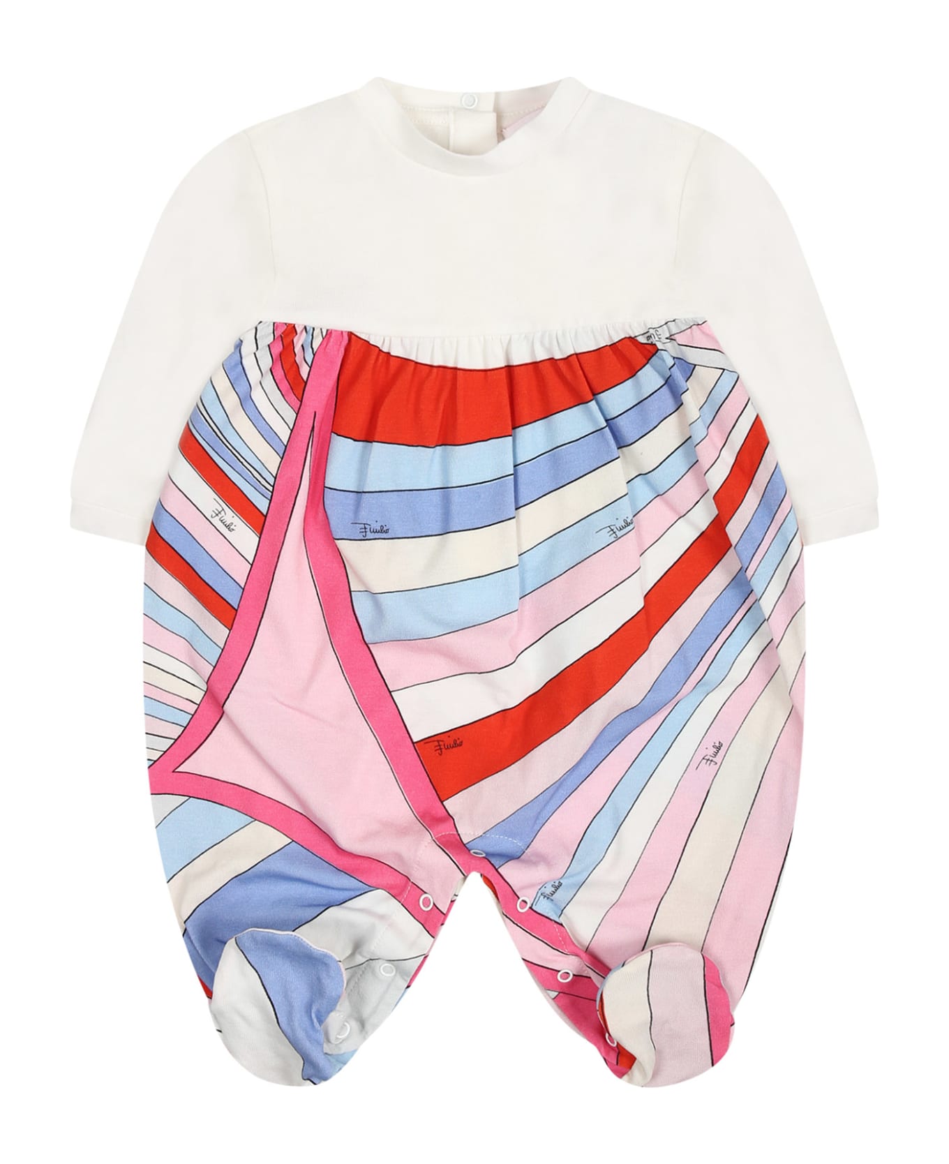 Pucci Multicolor Romper Set For Baby Girl - Multicolor ボディスーツ＆セットアップ