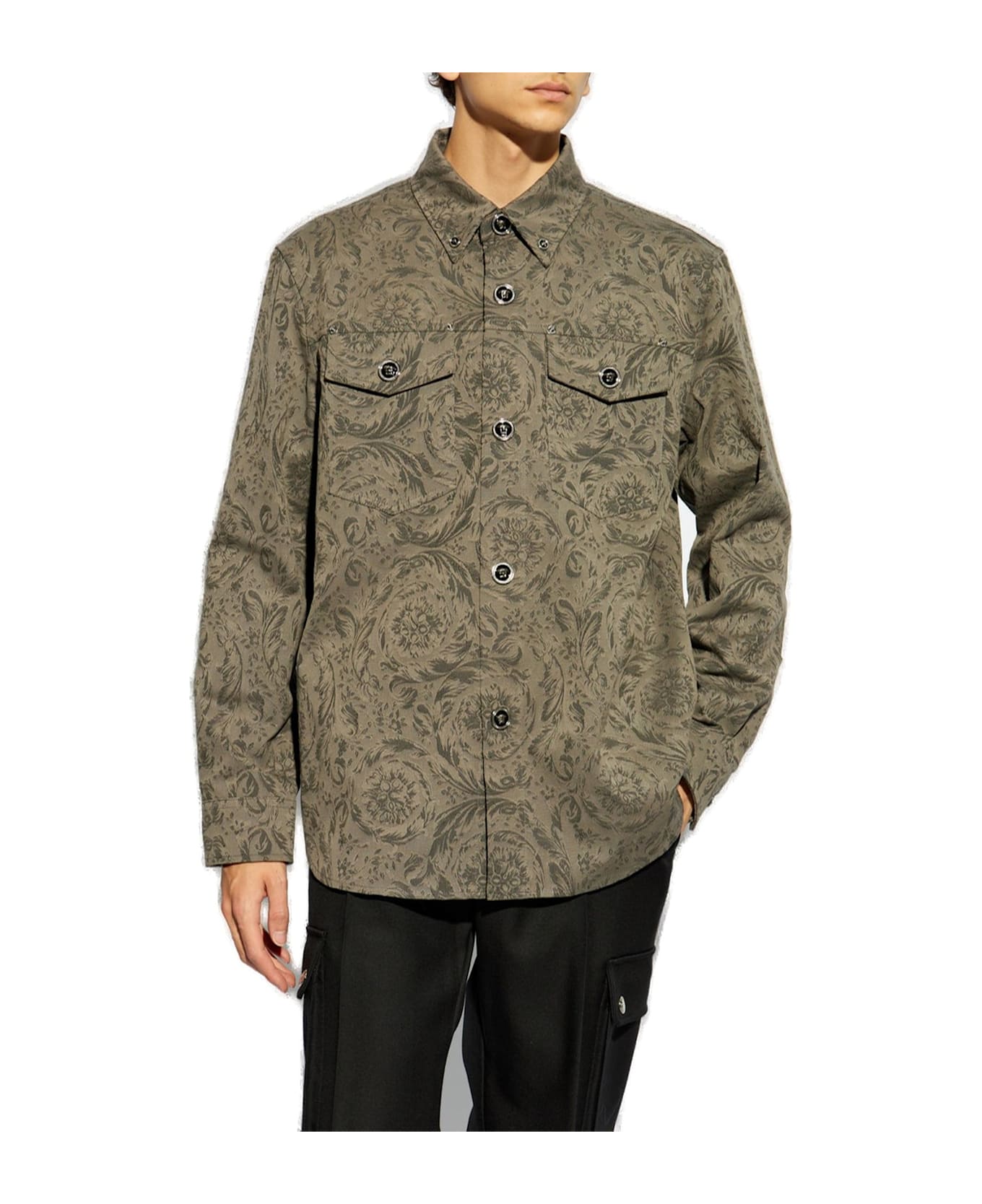 Versace Barocco Jacquard Long-sleeved Overshirt